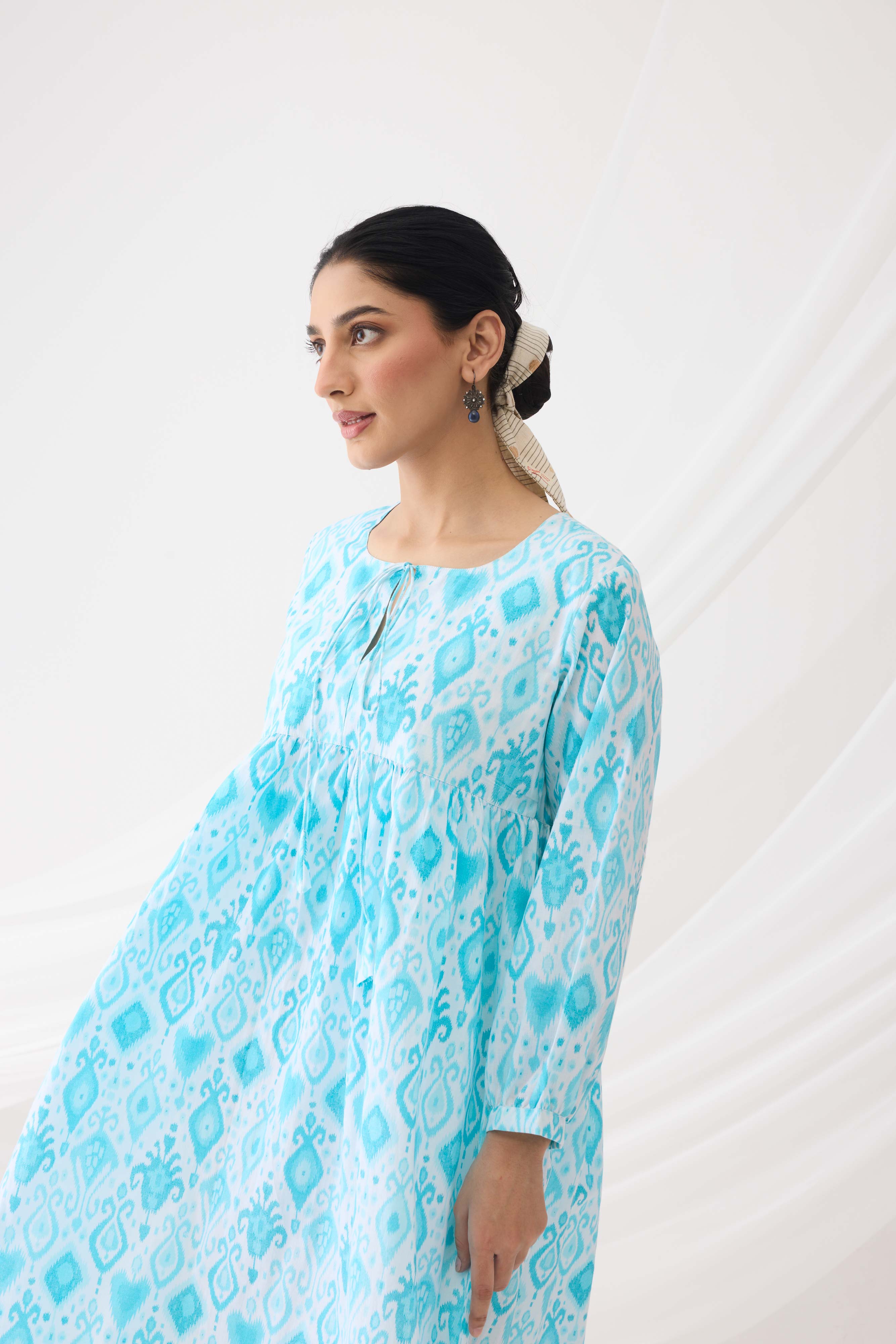 Sofia Dress White Sky Blue (9964421939499)