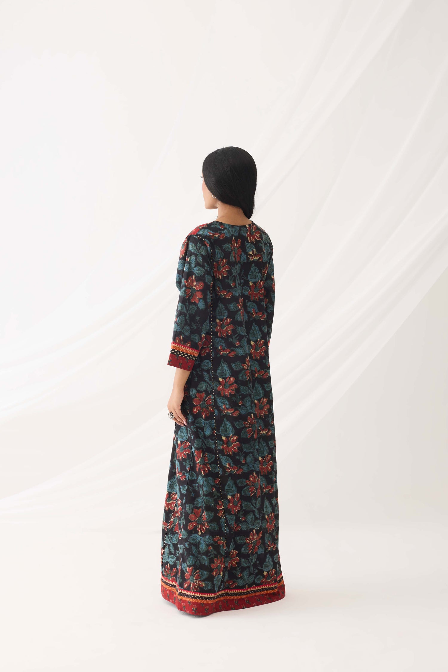 Rozana Caftan Black Teal (9967174222123)