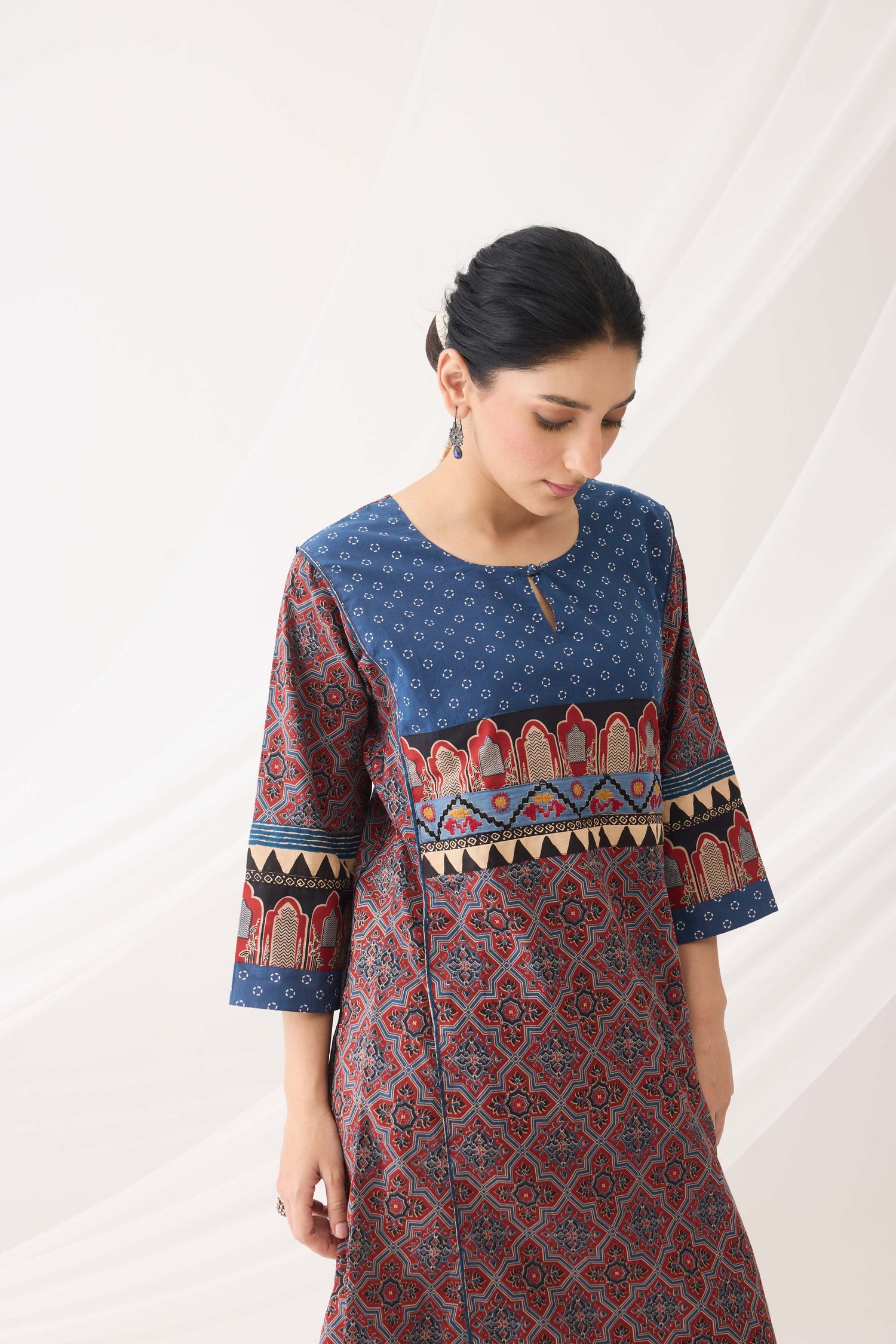 Rozana Caftan Maroon Blue (9967167439147)