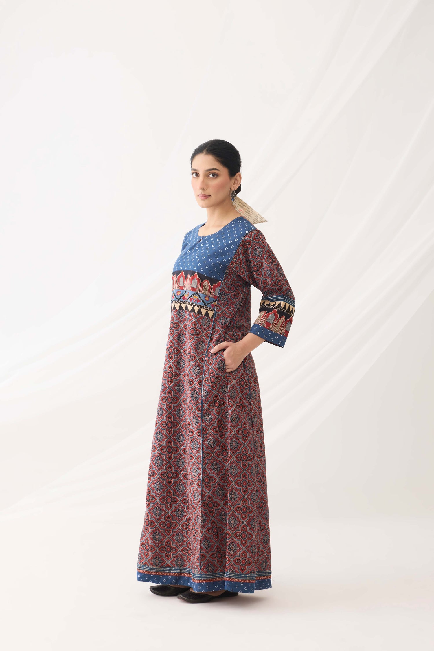 Rozana Caftan Maroon Blue (9967167439147)