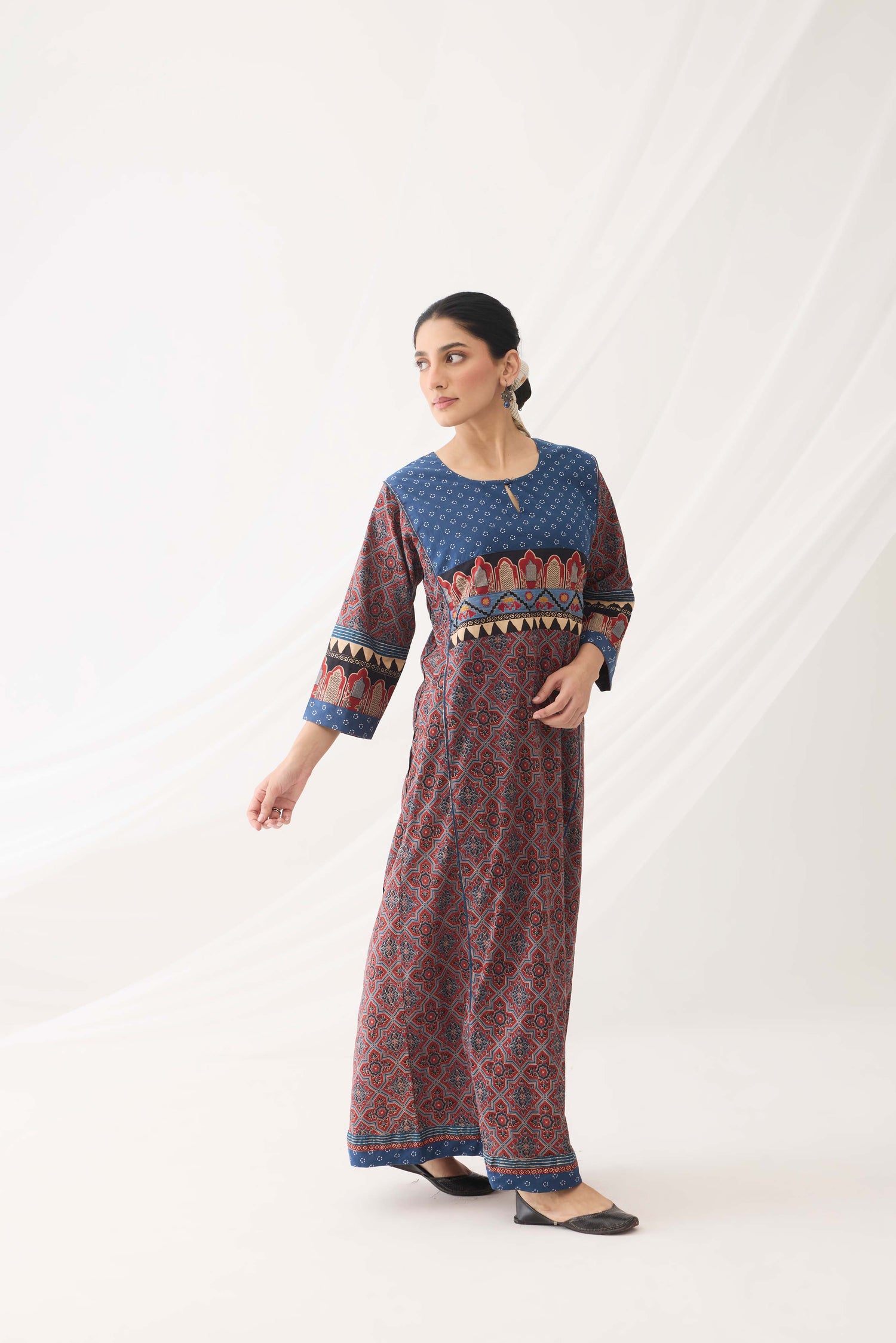 Rozana Caftan Maroon Blue (9967167439147)