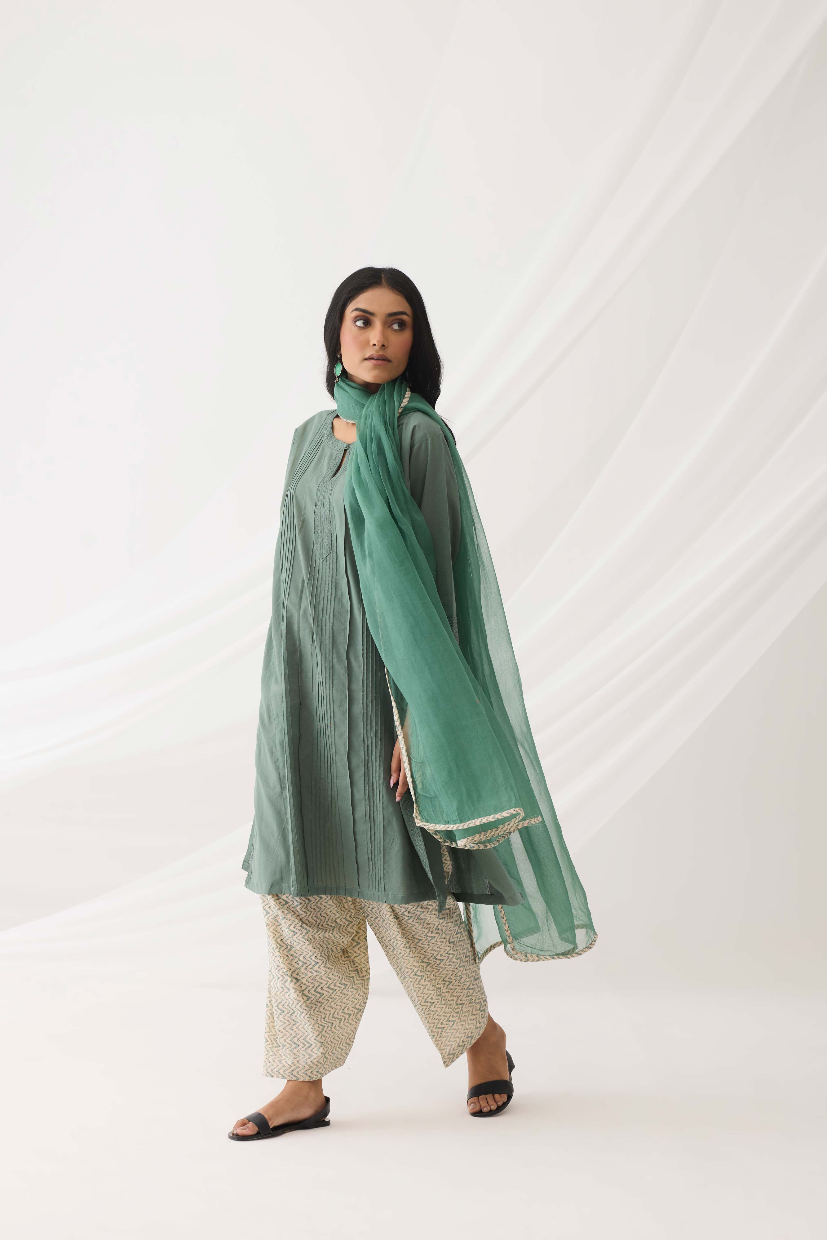 Lavanya Dupatta Dull Green (9967433515307)