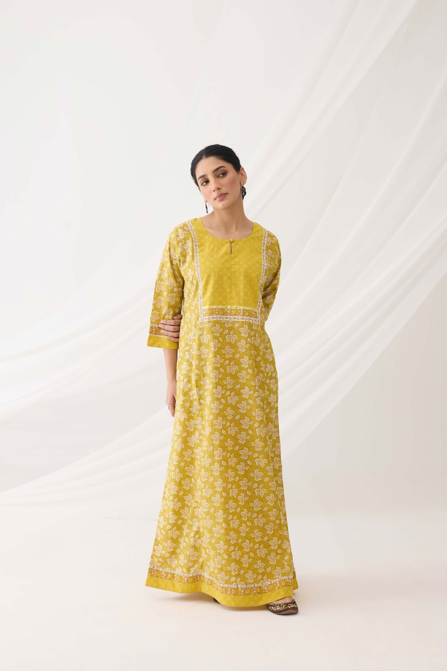 Rozana Caftan Ochre Green (9967155478827)