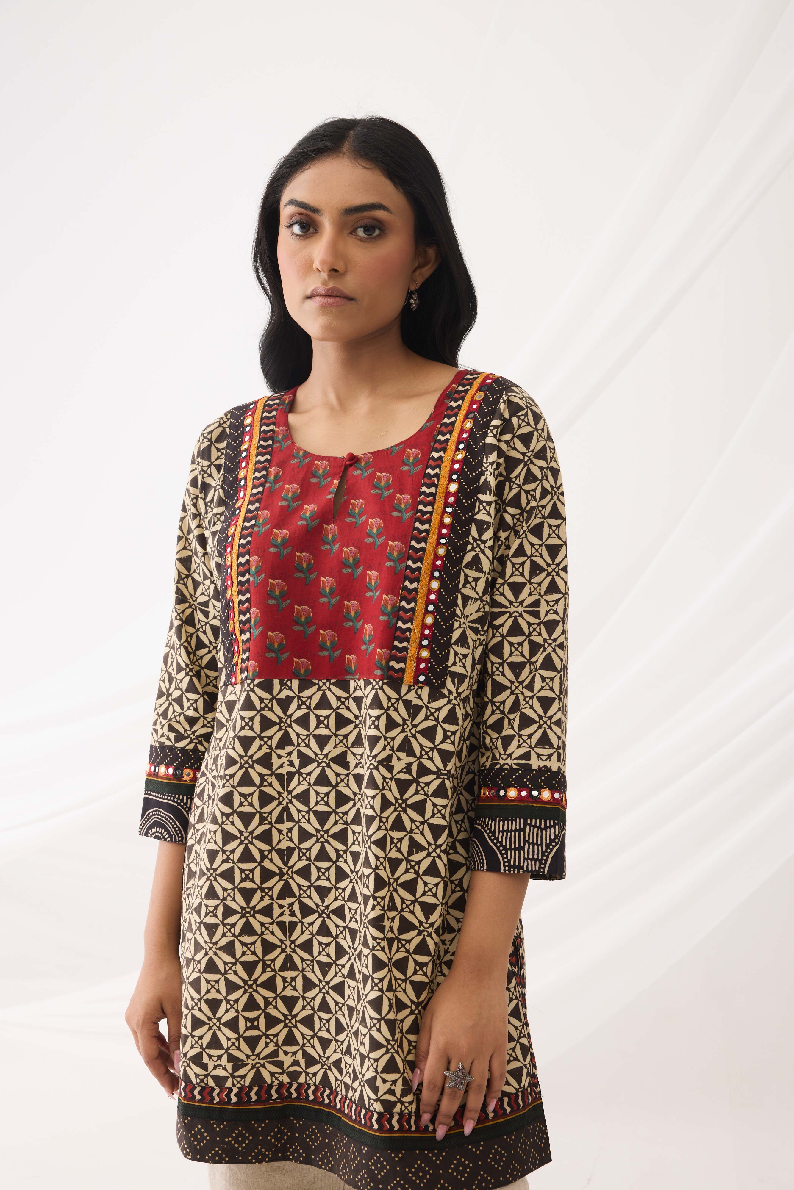 Rozana Kurti Black Off White (9967188345131)