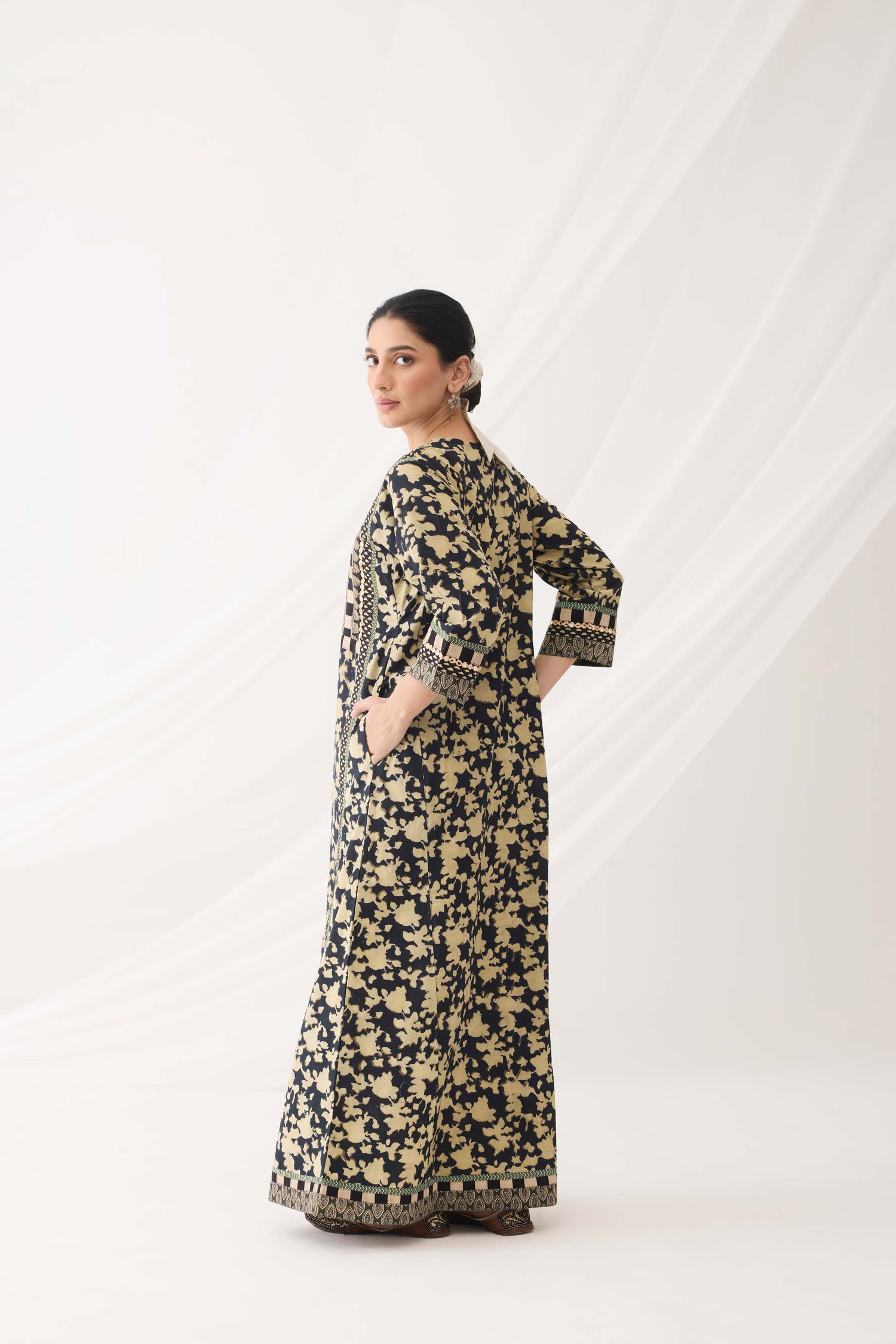Rozana Caftan Black Beige (9967181988139)