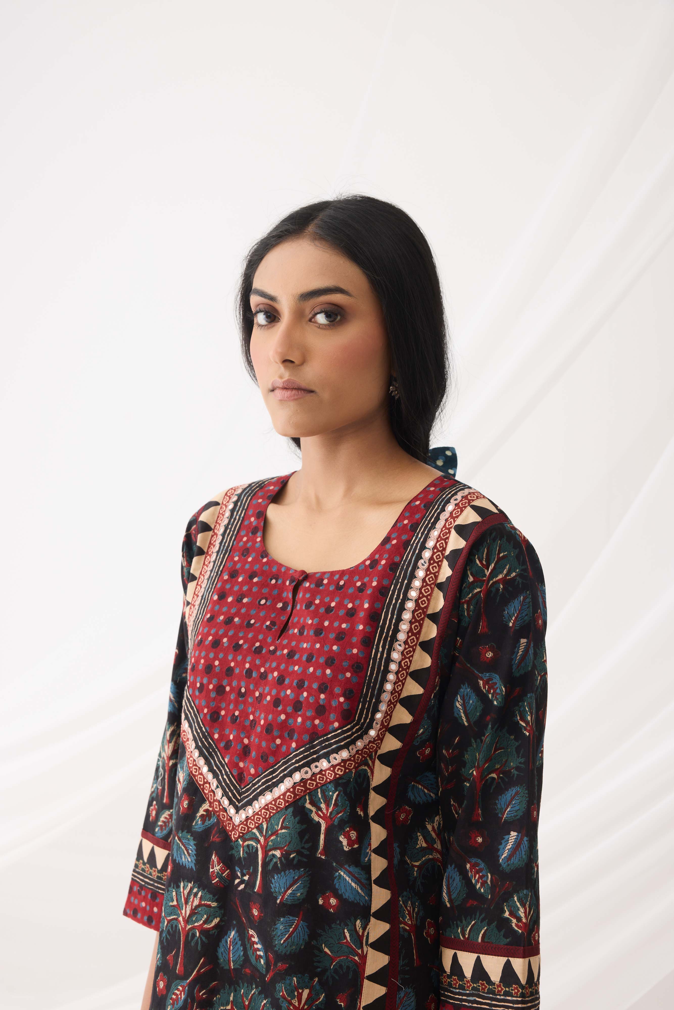 Rozana Kurti Black Teal (9967189164331)