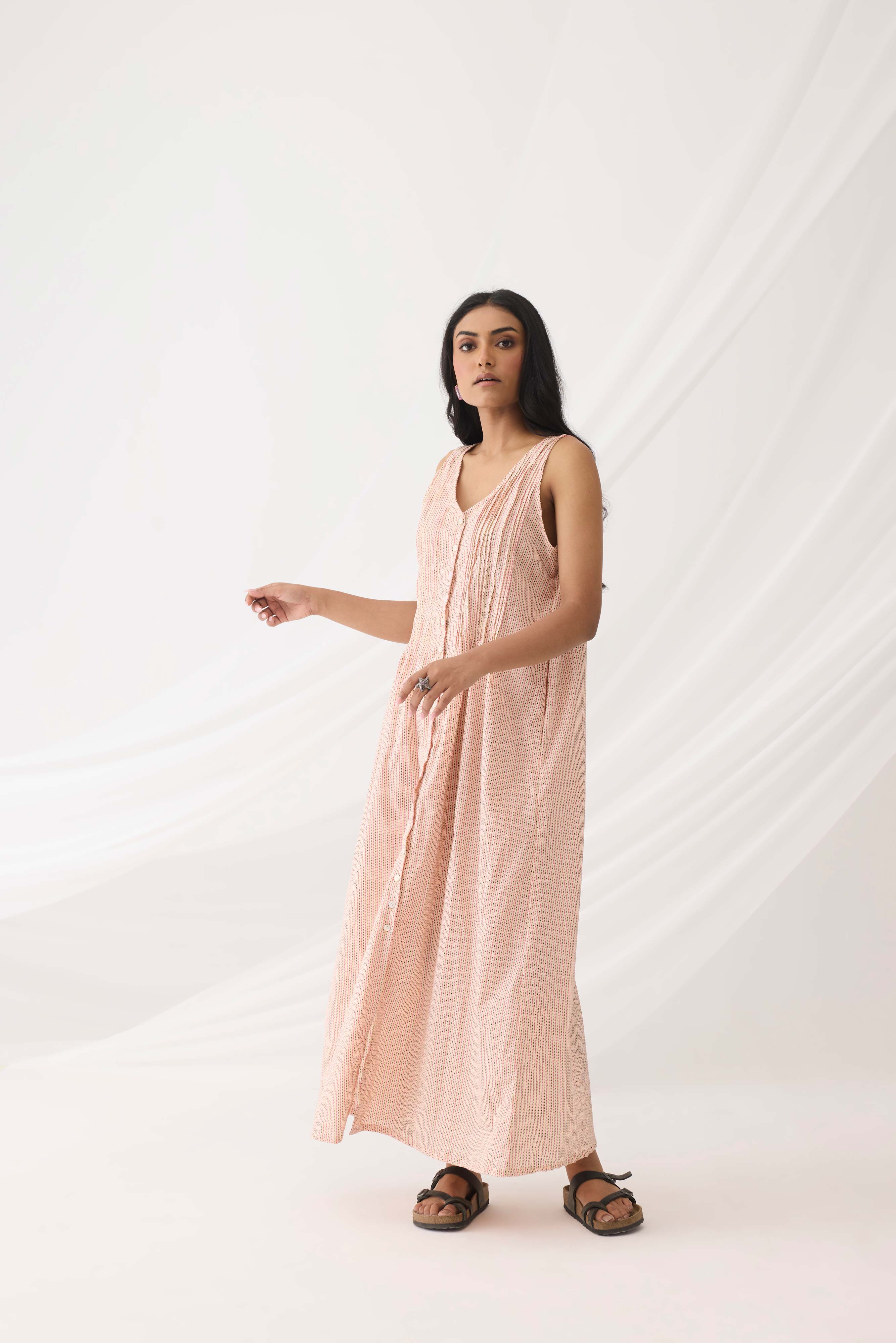 Iris Dress Cream Pink (9964439175467)