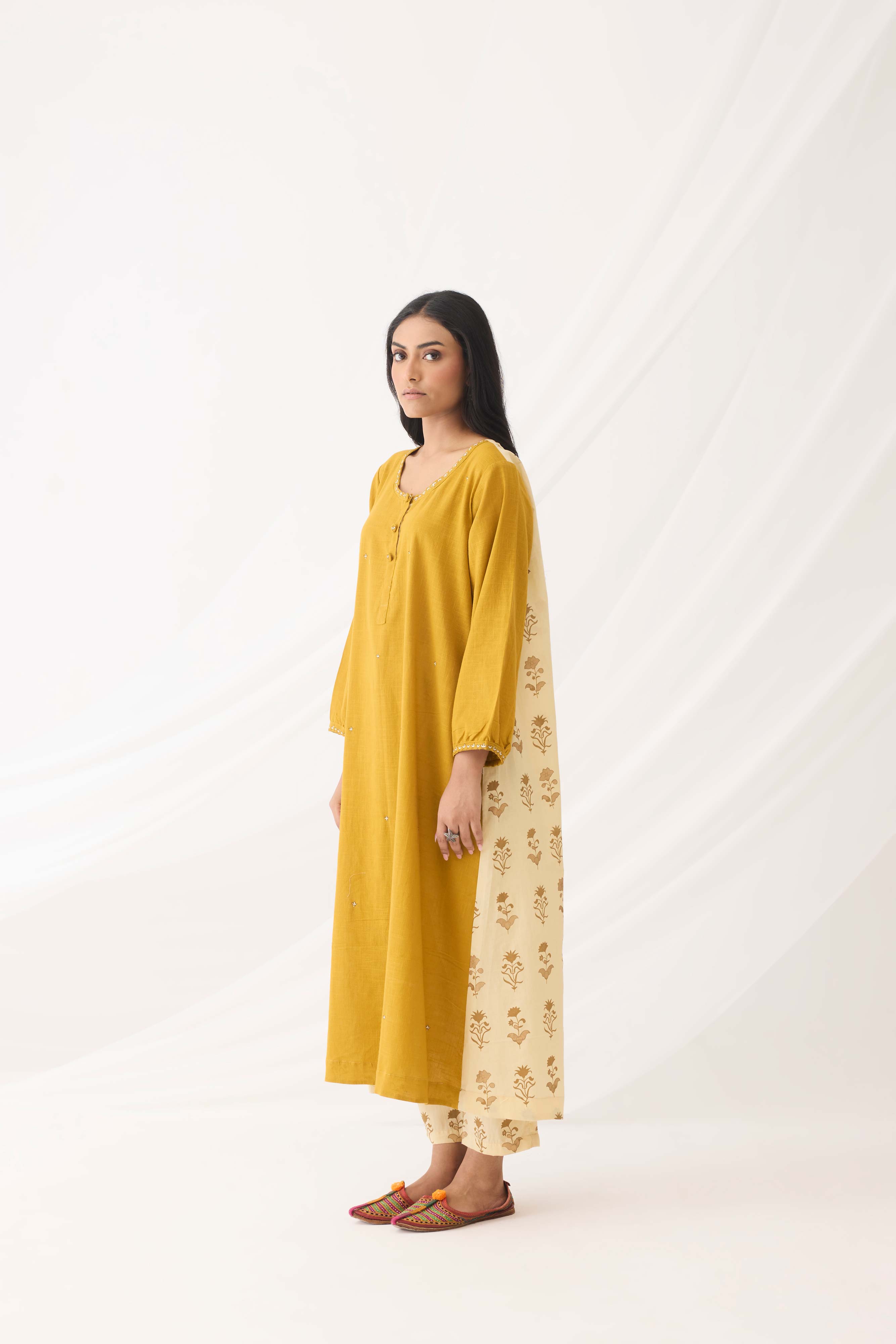 Anaya Kurta Mustard (9964086657323)