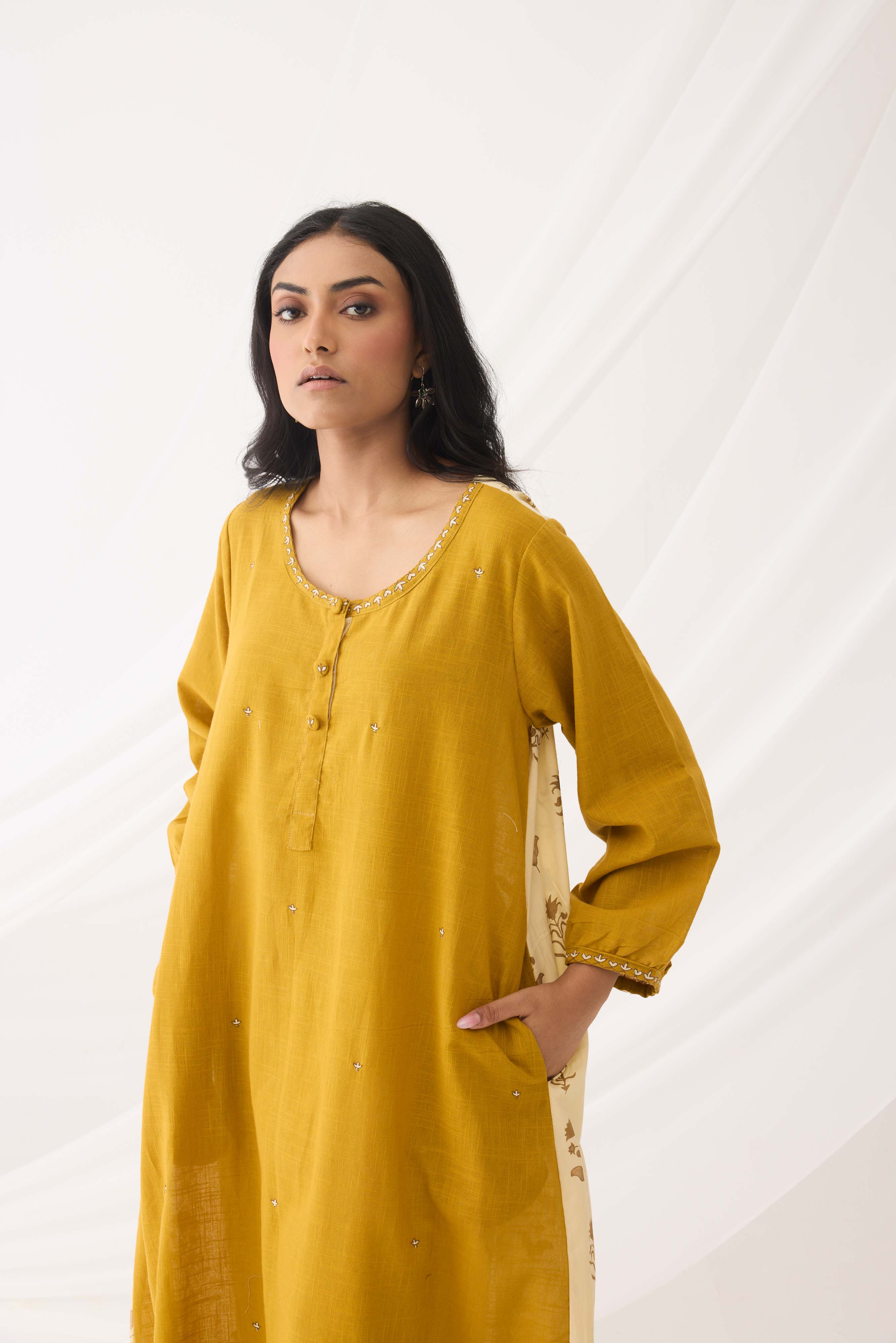 Anaya Kurta Mustard (9964086657323)