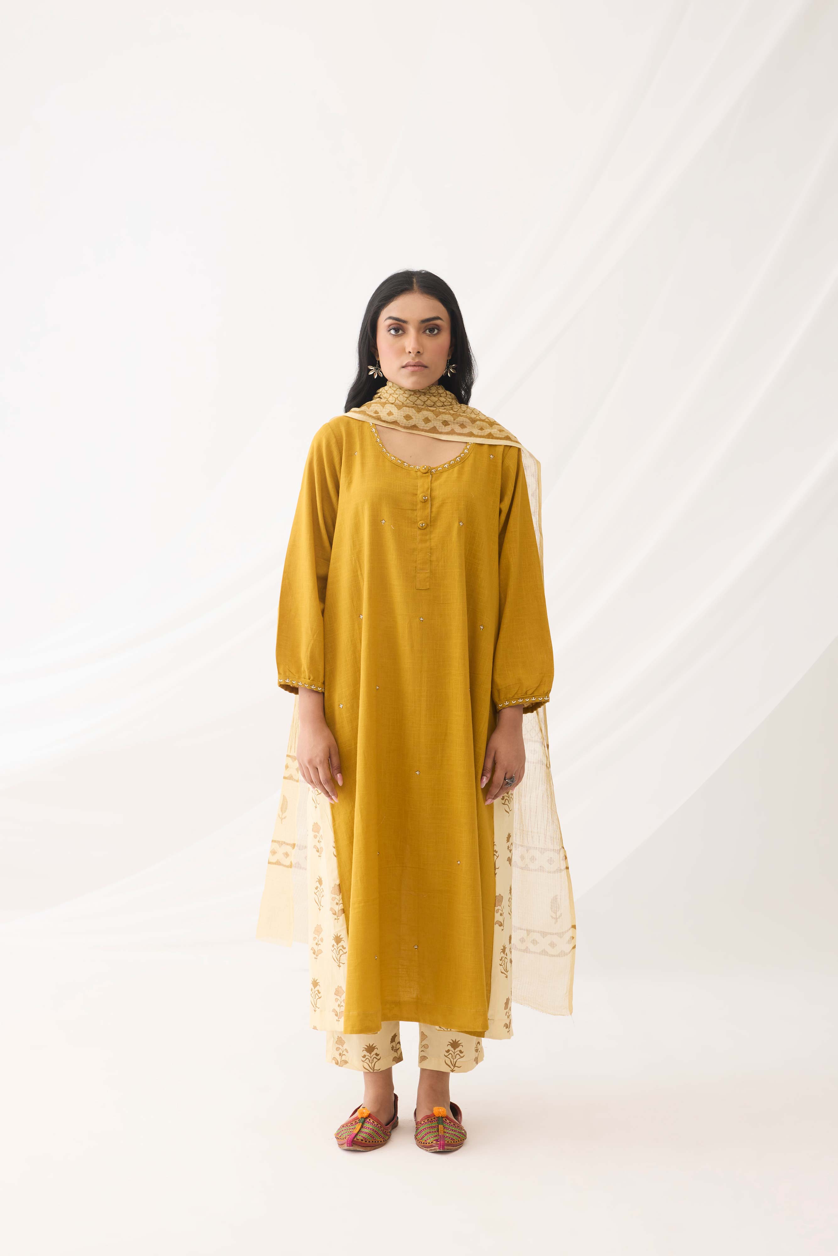 Anaya Kurta Mustard (9964086657323)