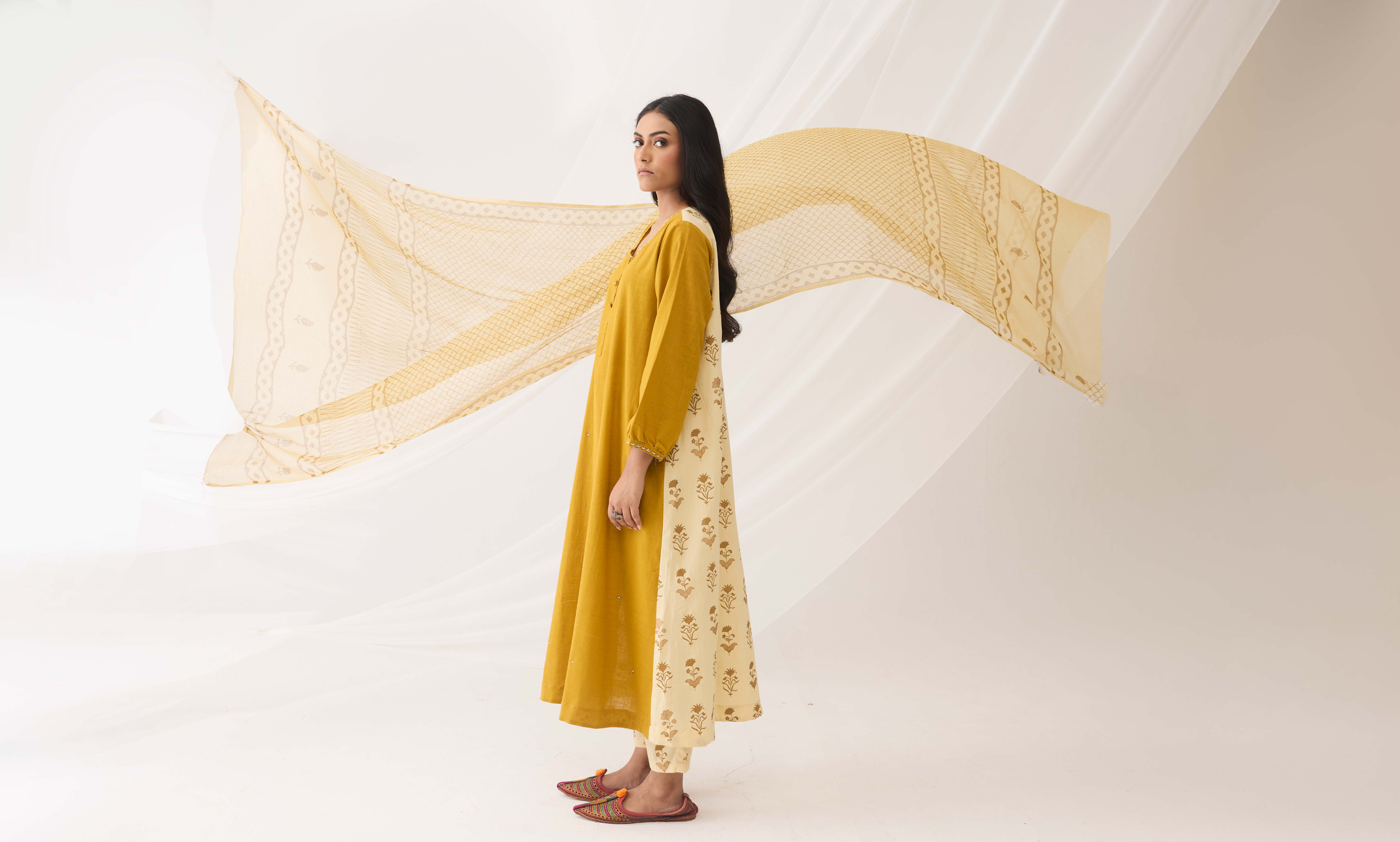 Anaya Dupatta Cream (9964091867435)