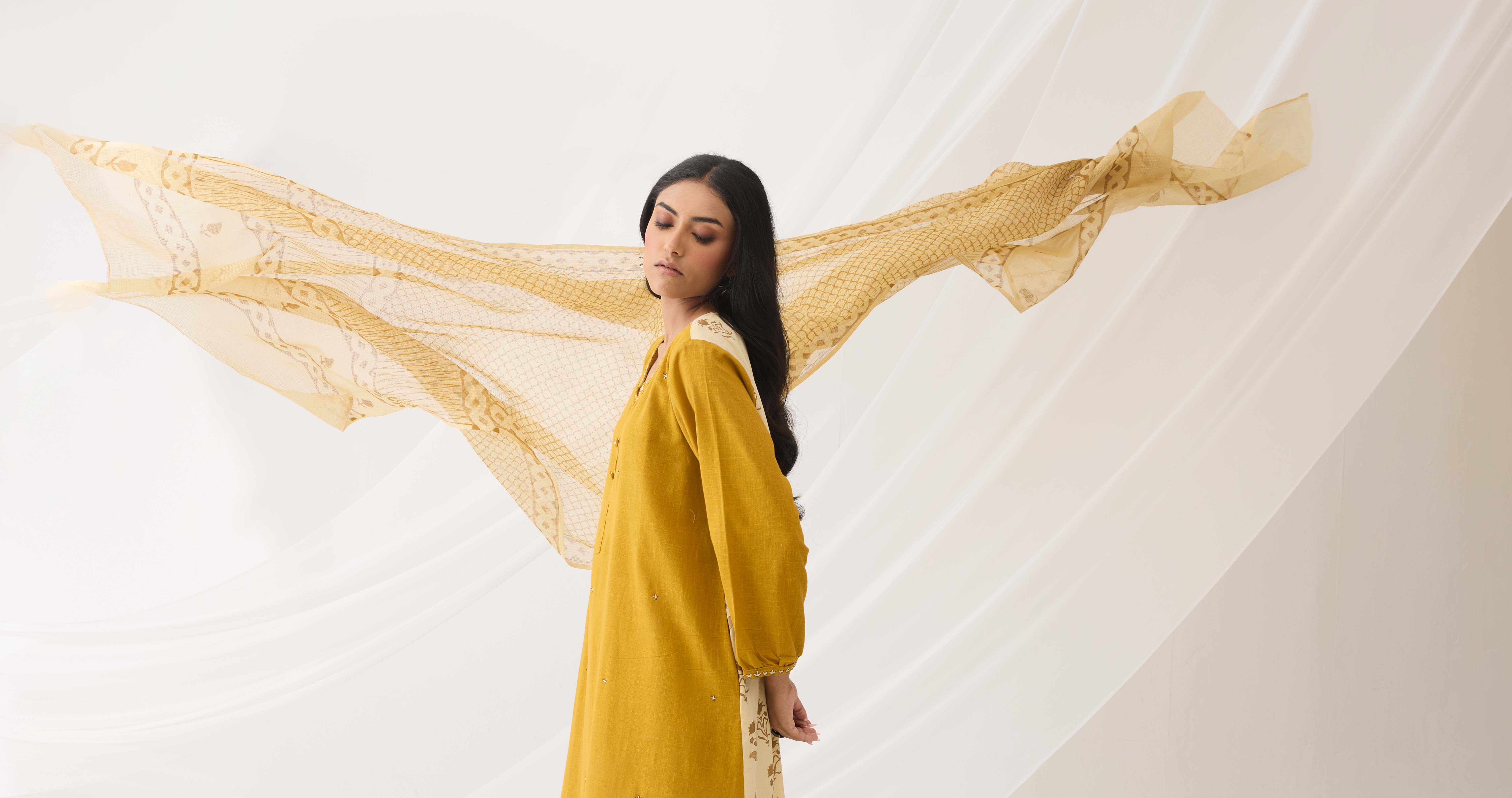 Anaya Dupatta Cream (9964091867435)