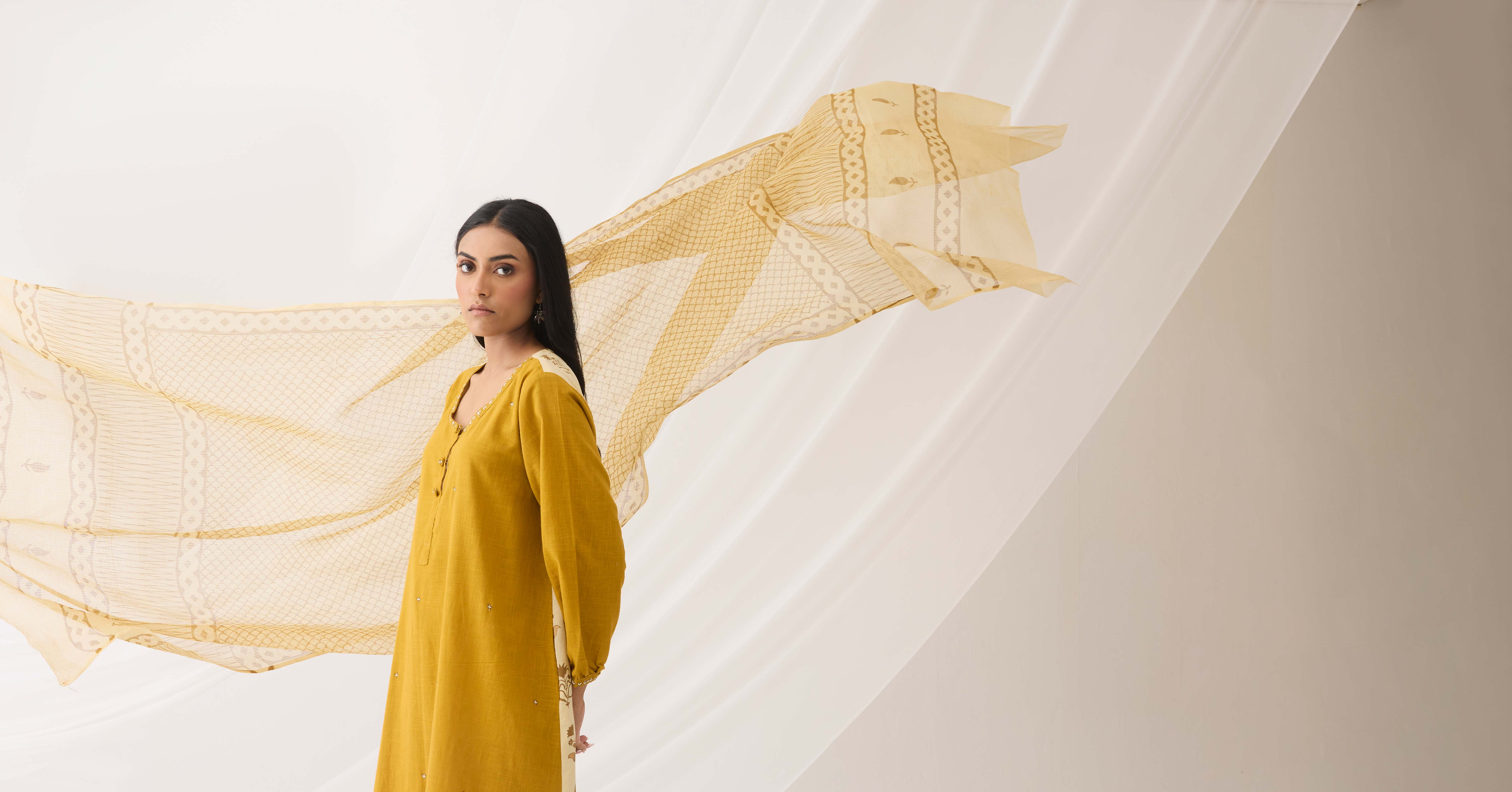 Anaya Dupatta Cream (9964091867435)