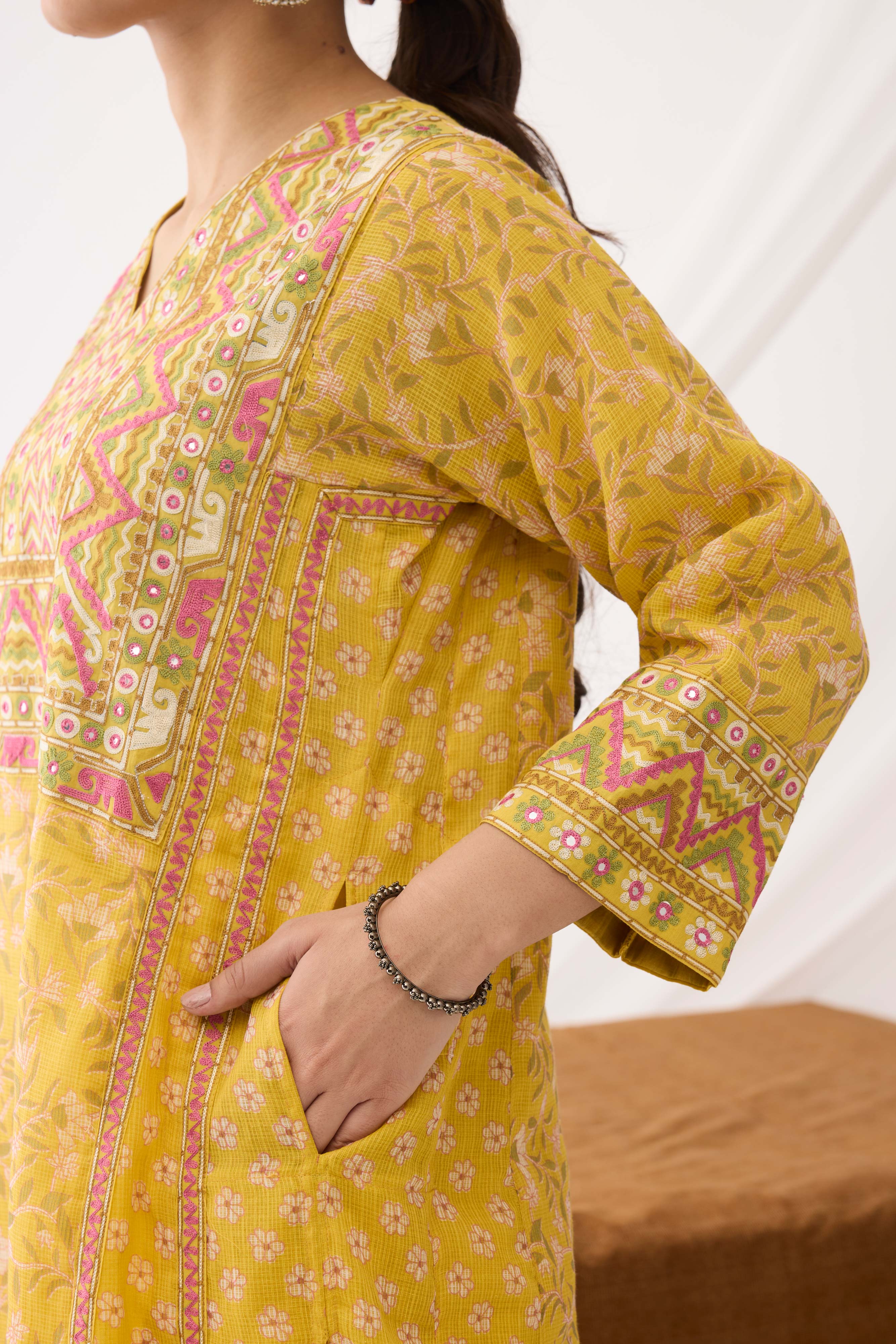 Tulsi Kurta Yellow Pink (9963504369963)