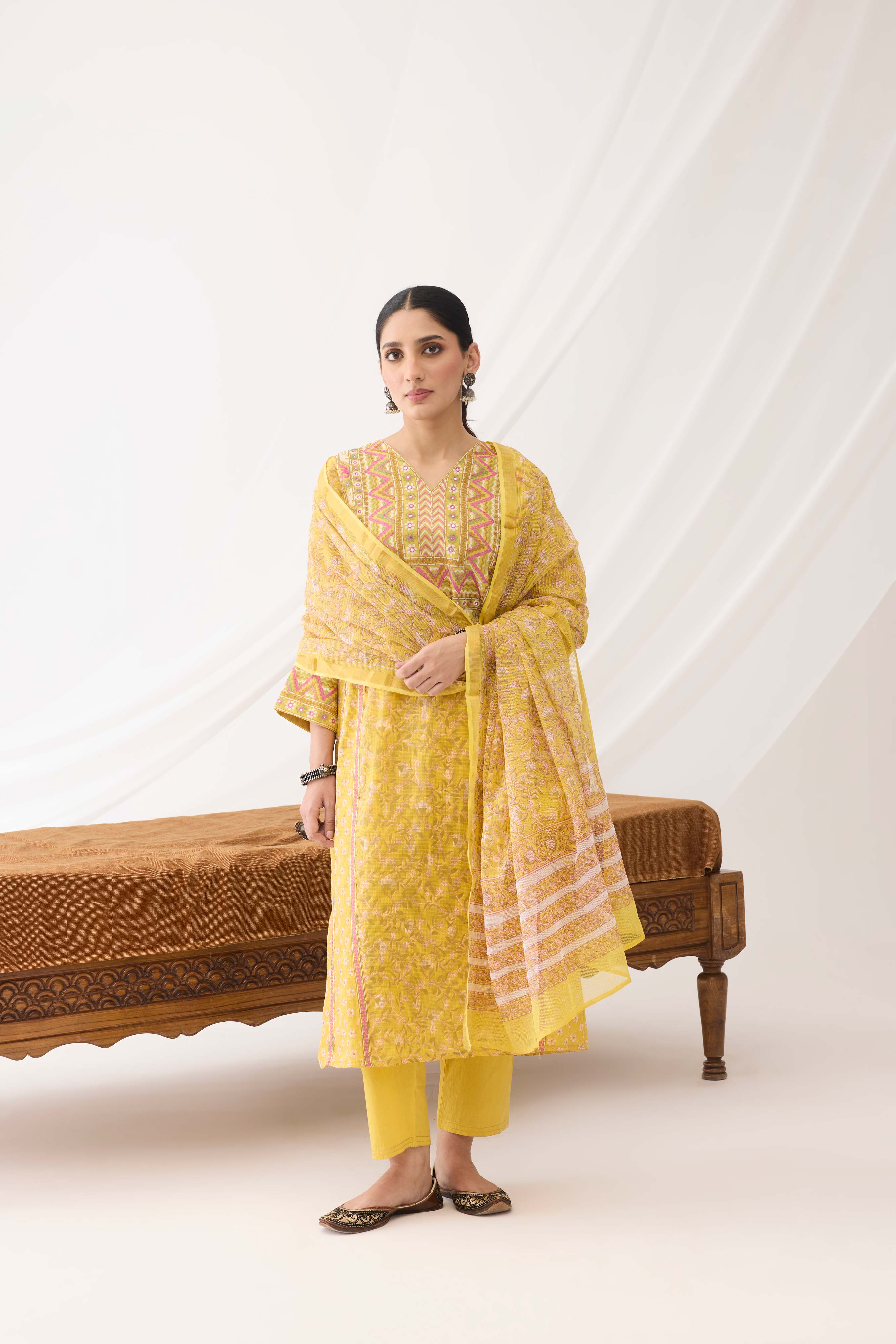 Tulsi Kurta Yellow Pink (9963504369963)