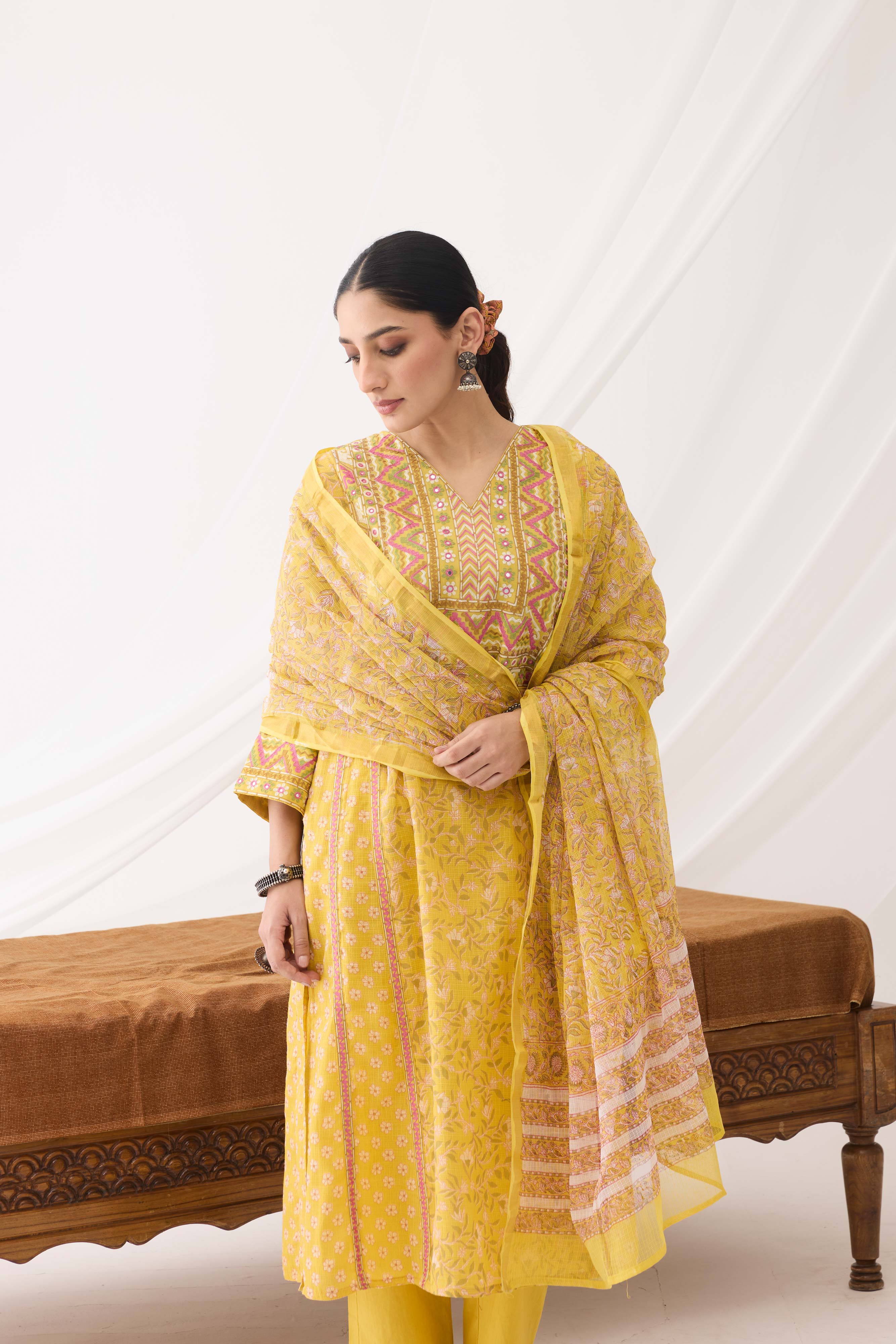 Tulsi Kurta Yellow Pink (9963504369963)