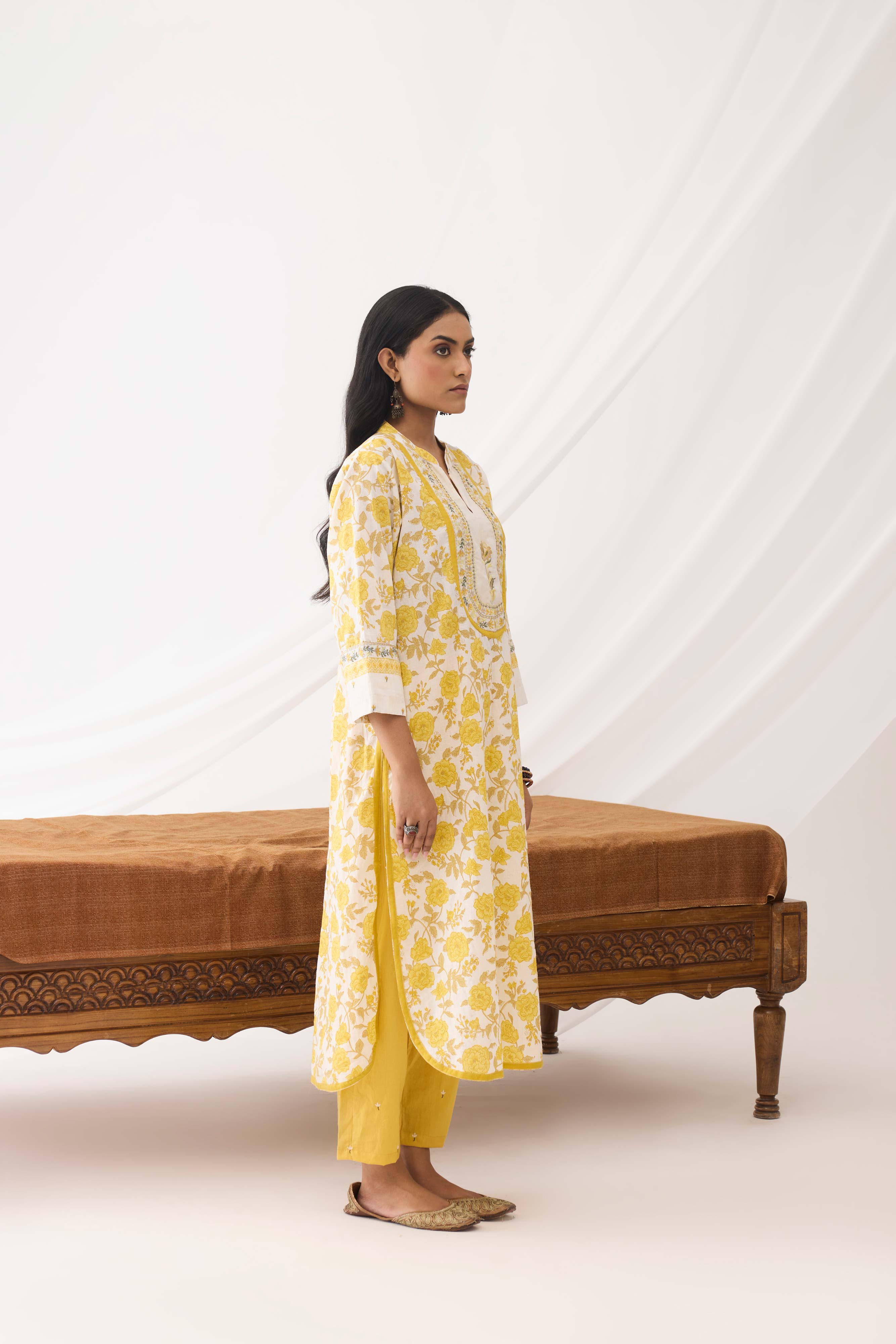 Meher Kurta White Yellow (9963676795179)