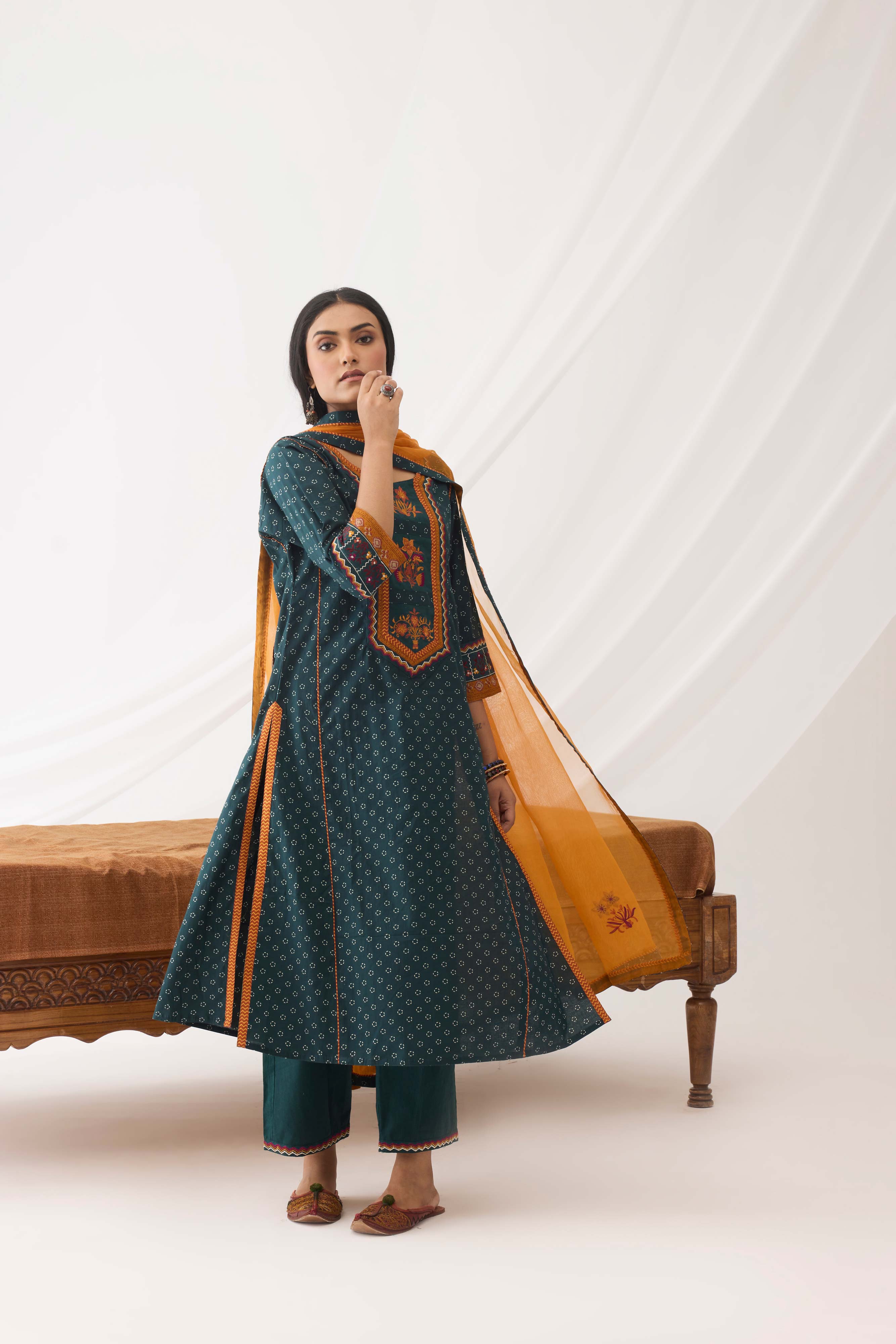 Dienne Kurta Bottle Green (9963689345323)