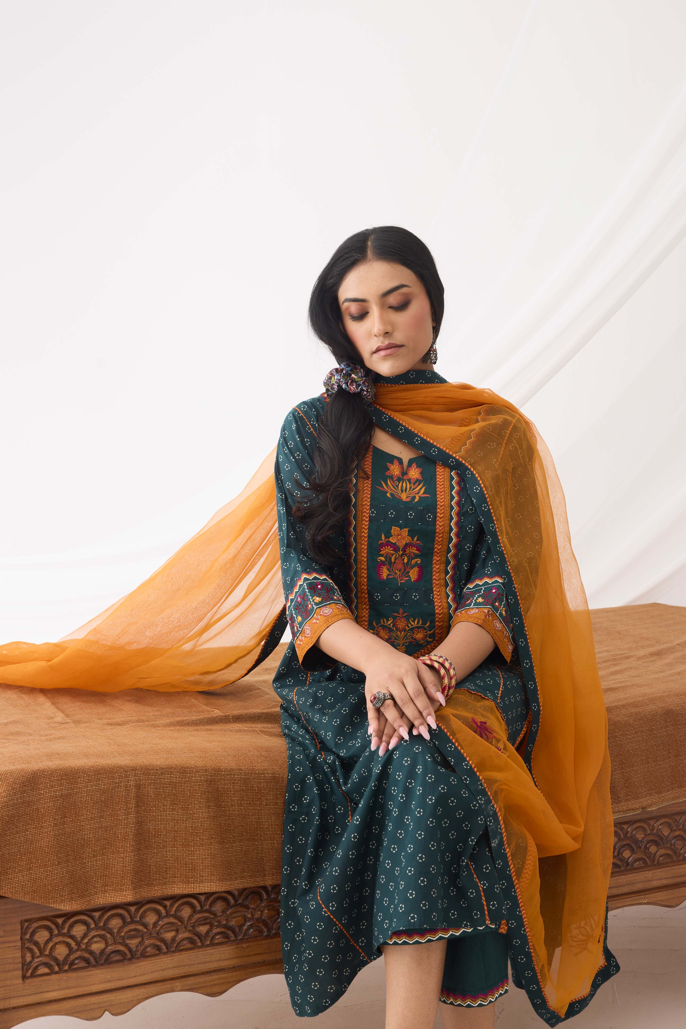 Dienne Kurta Bottle Green (9963689345323)