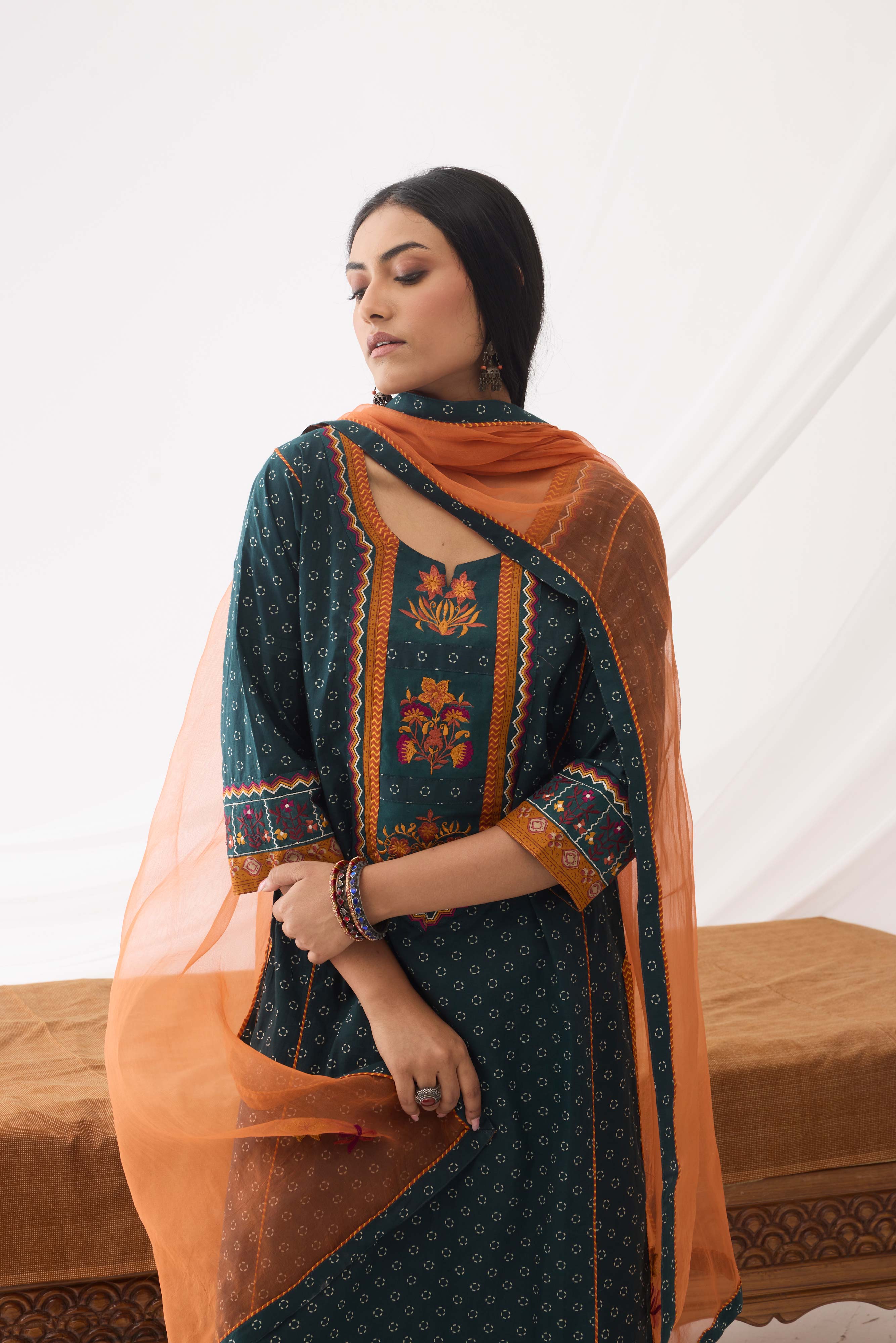 Dienne Kurta Bottle Green (9963689345323)