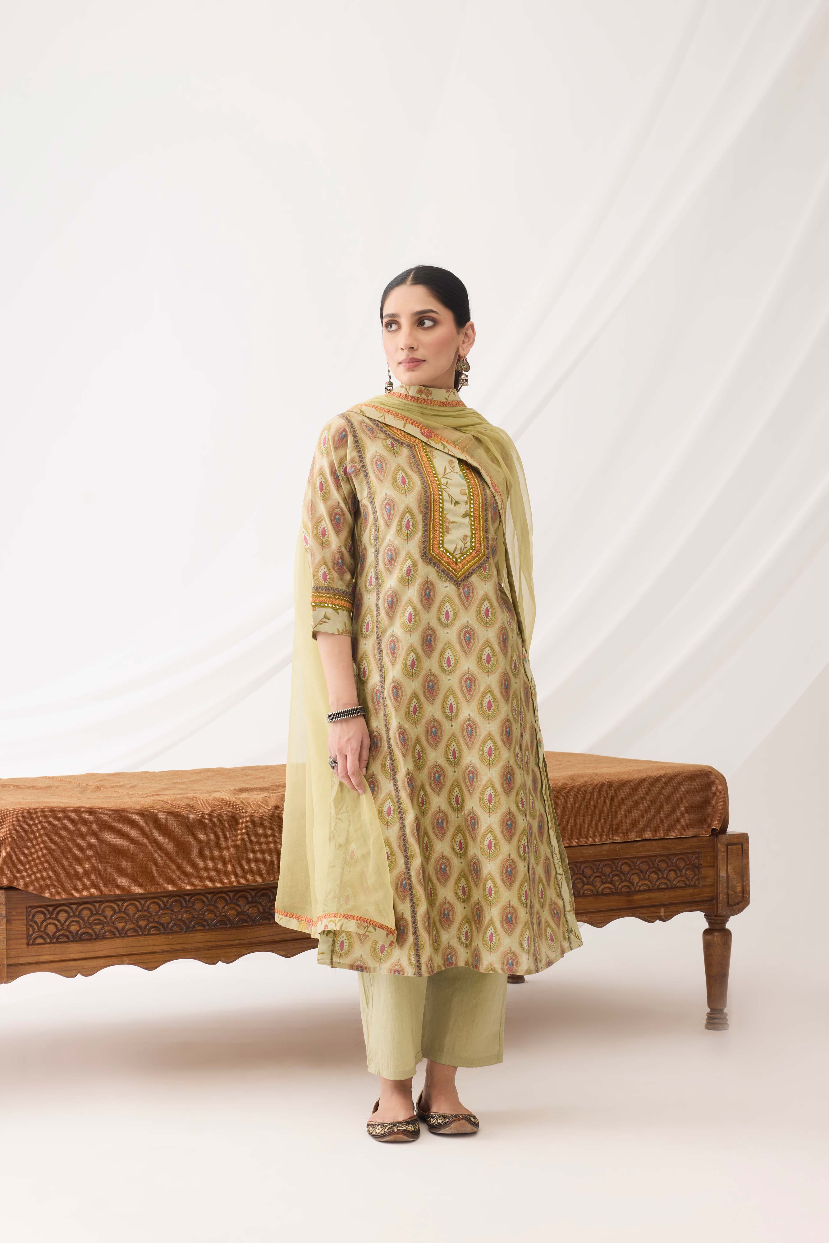 Medh Dupatta Light Green (9963743183147)