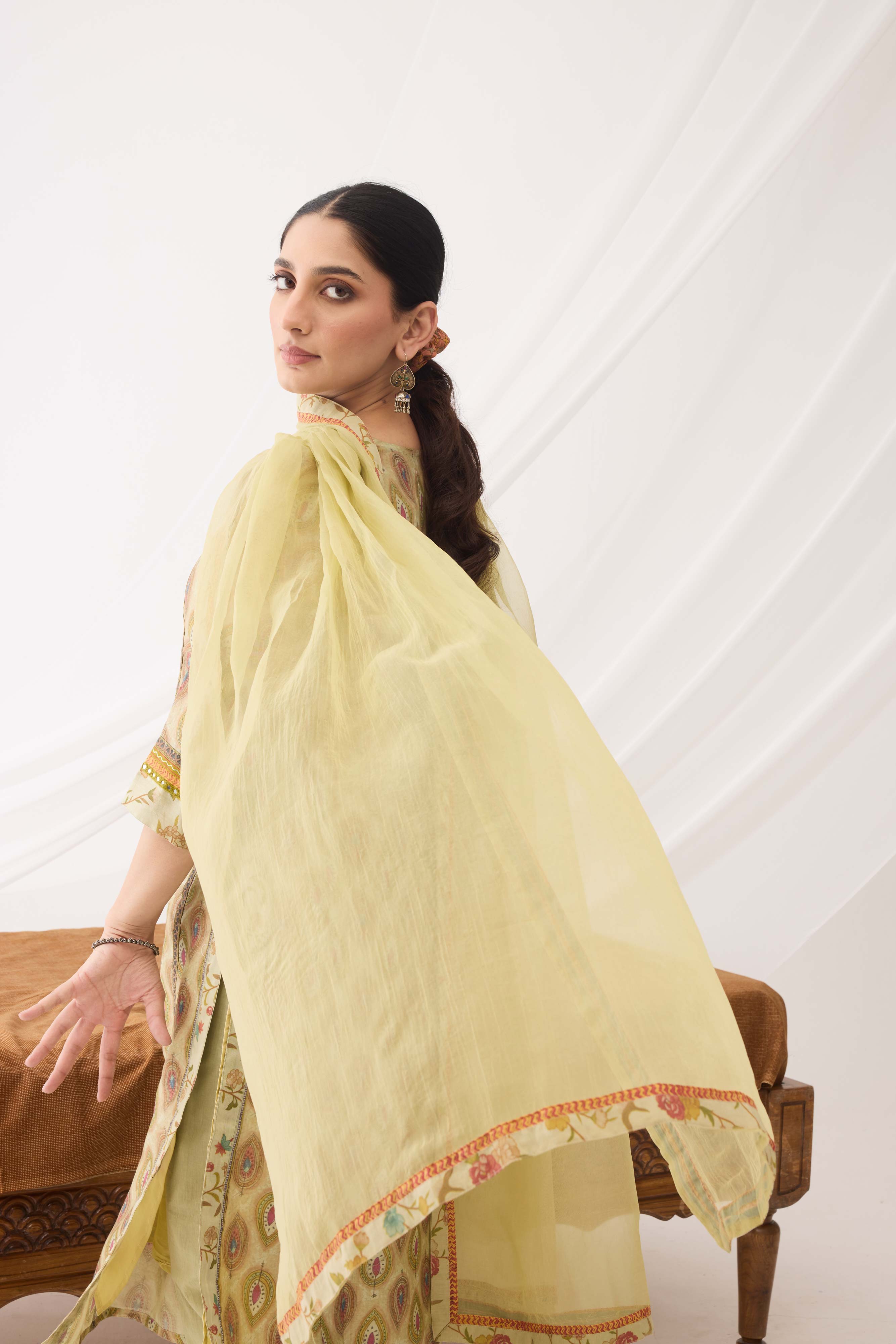 Medh Dupatta Light Green (9963743183147)
