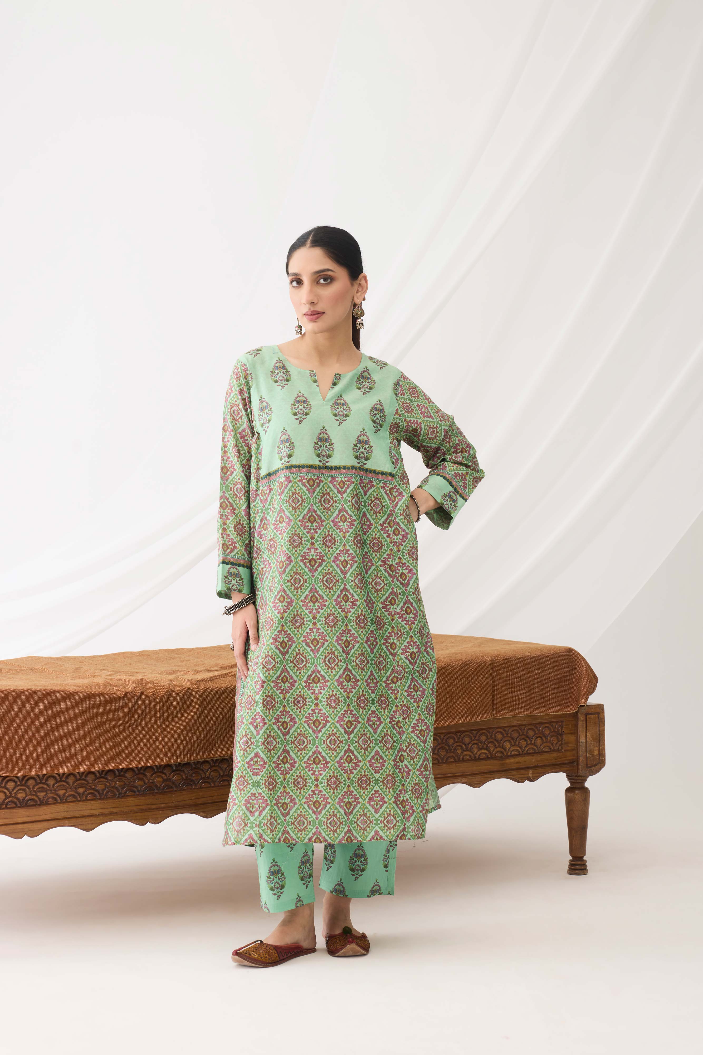 Anaya Kurta Light Green Pink (9967454322987)
