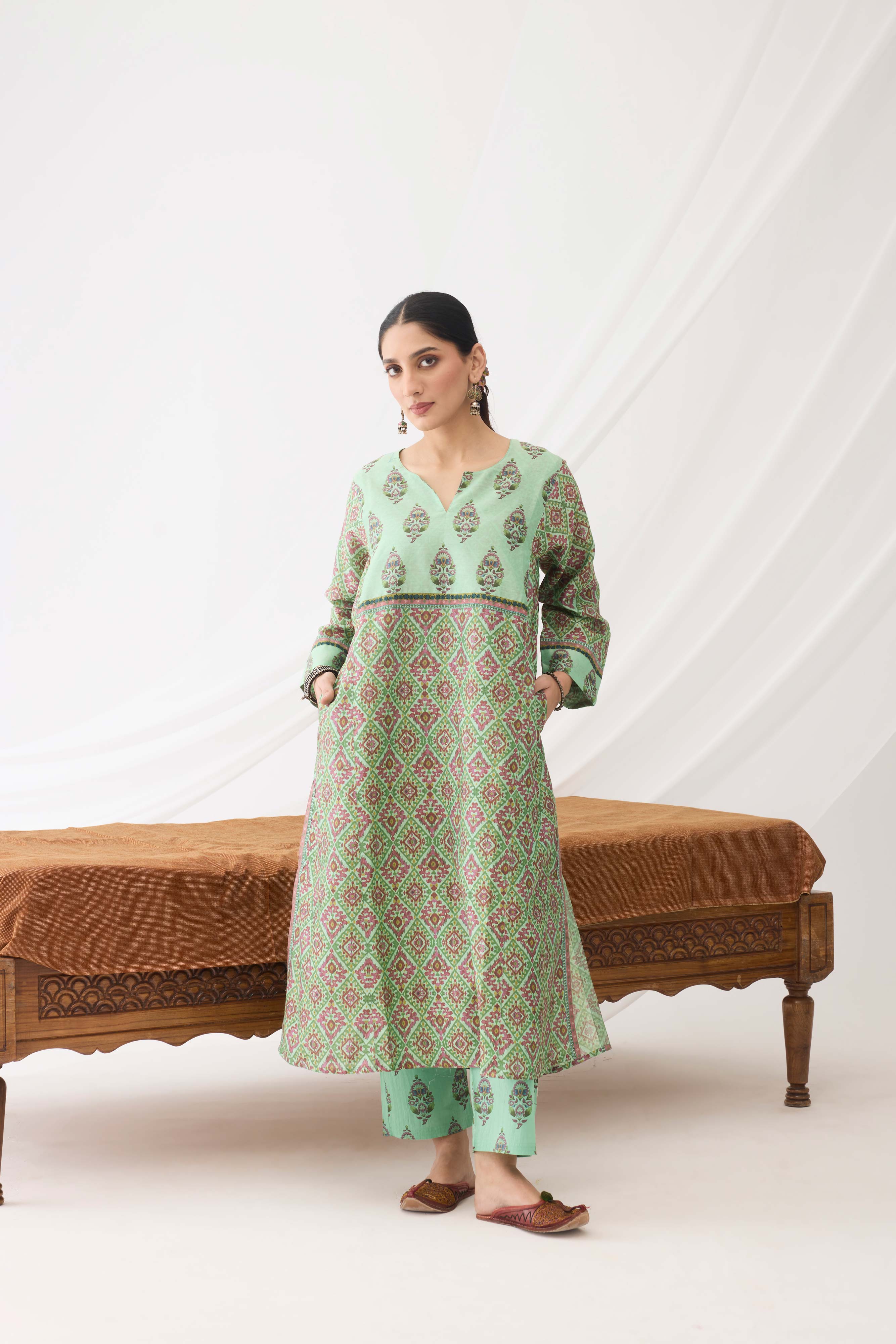 Anaya Kurta Light Green Pink (9967454322987)