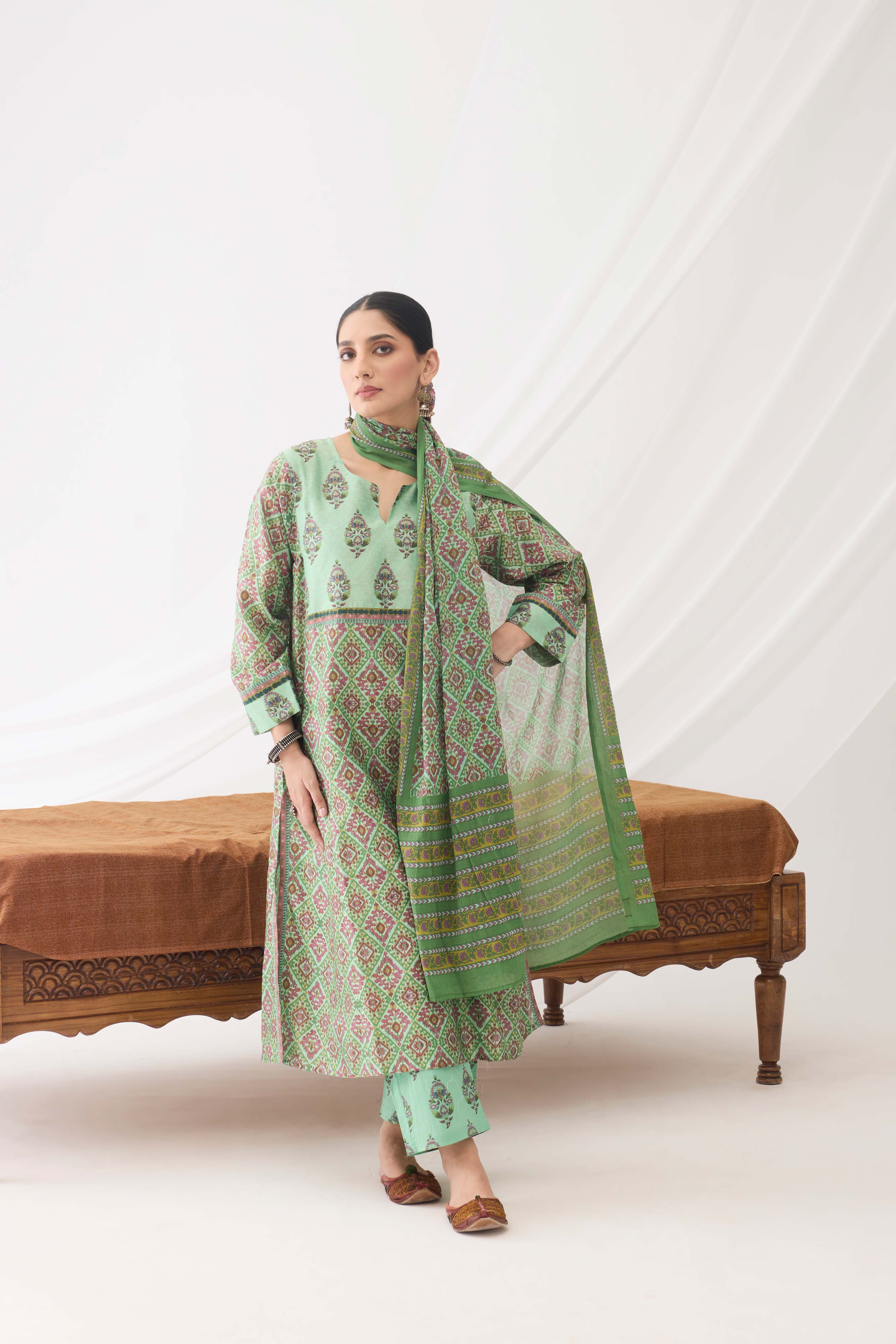 Anaya Kurta Light Green Pink (9967454322987)