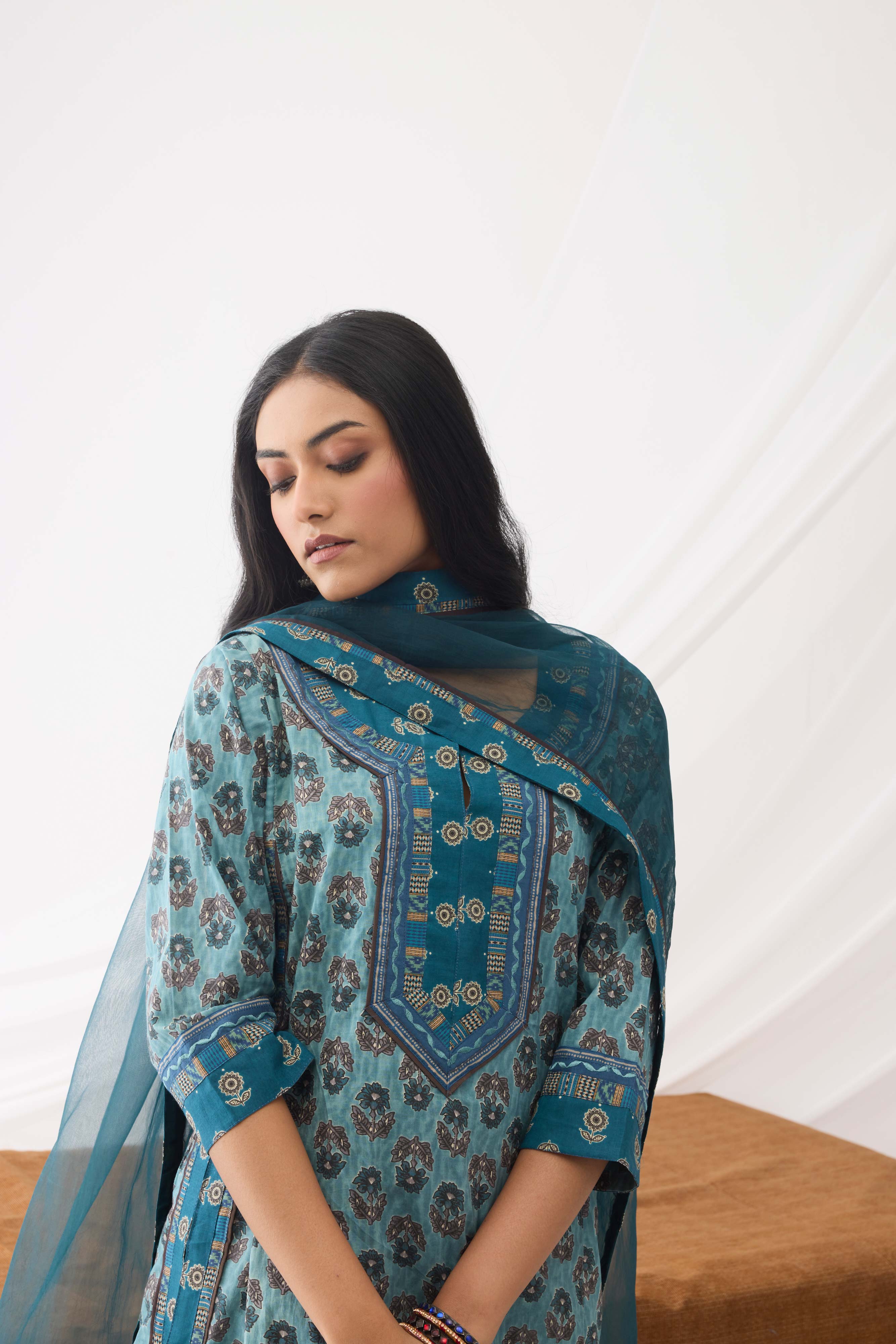 Medh Dupatta Teal Blue (9964000969003)