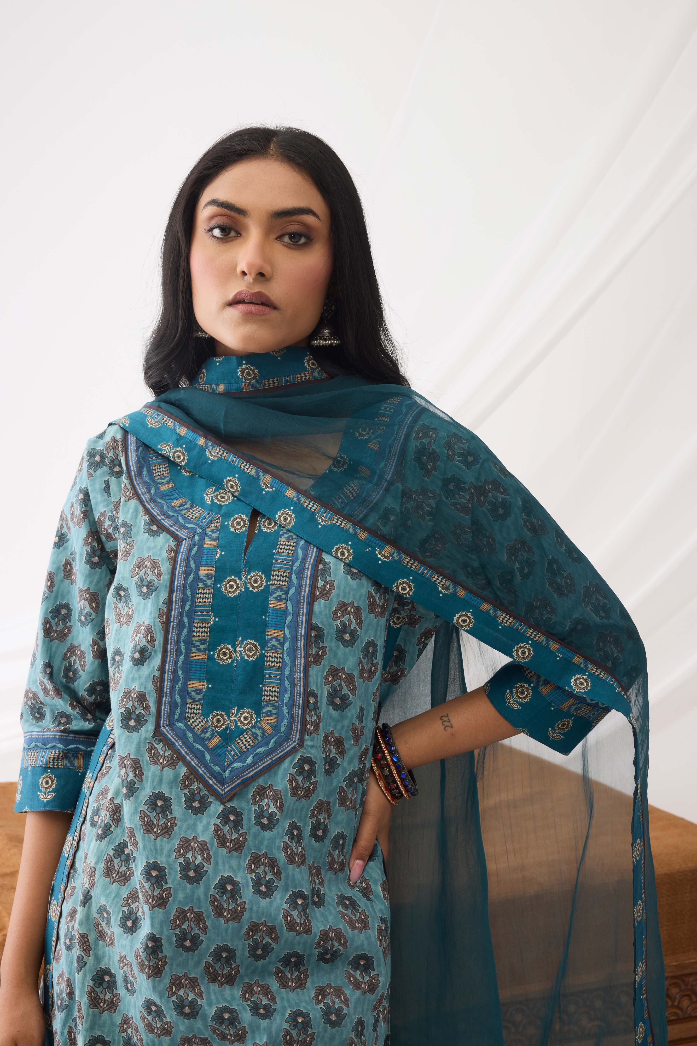 Medh Dupatta Teal Blue (9964000969003)
