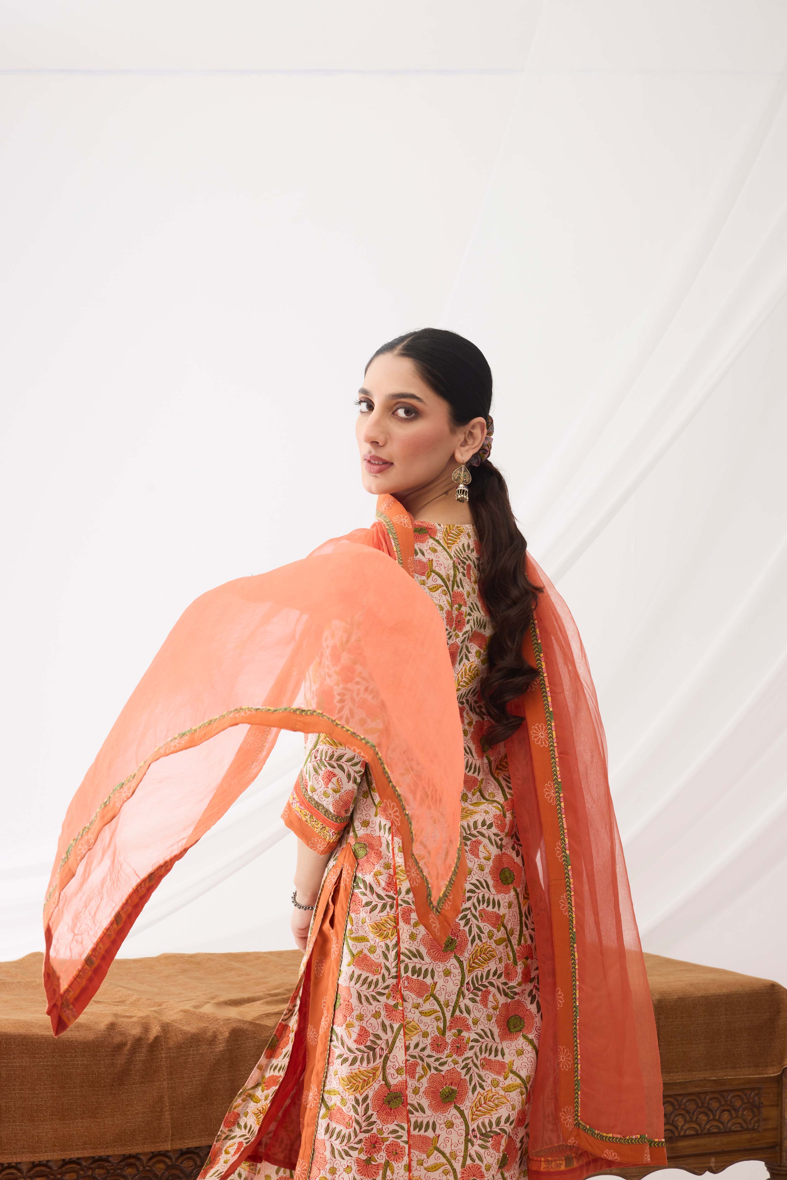 Rozana Kurta Cream Peach (9966910079275)