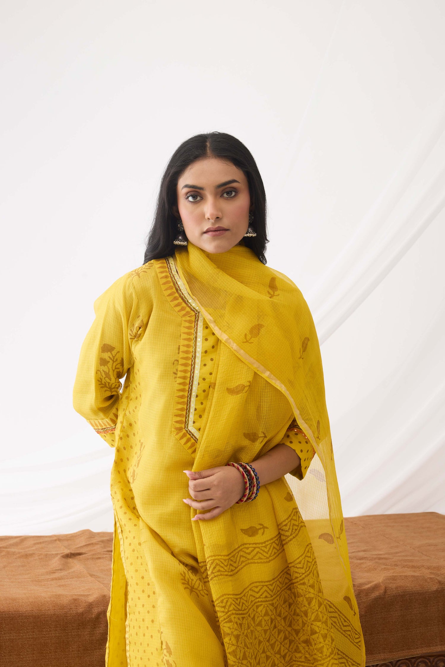 Printed Dupatta  Yellow (9964097732907)