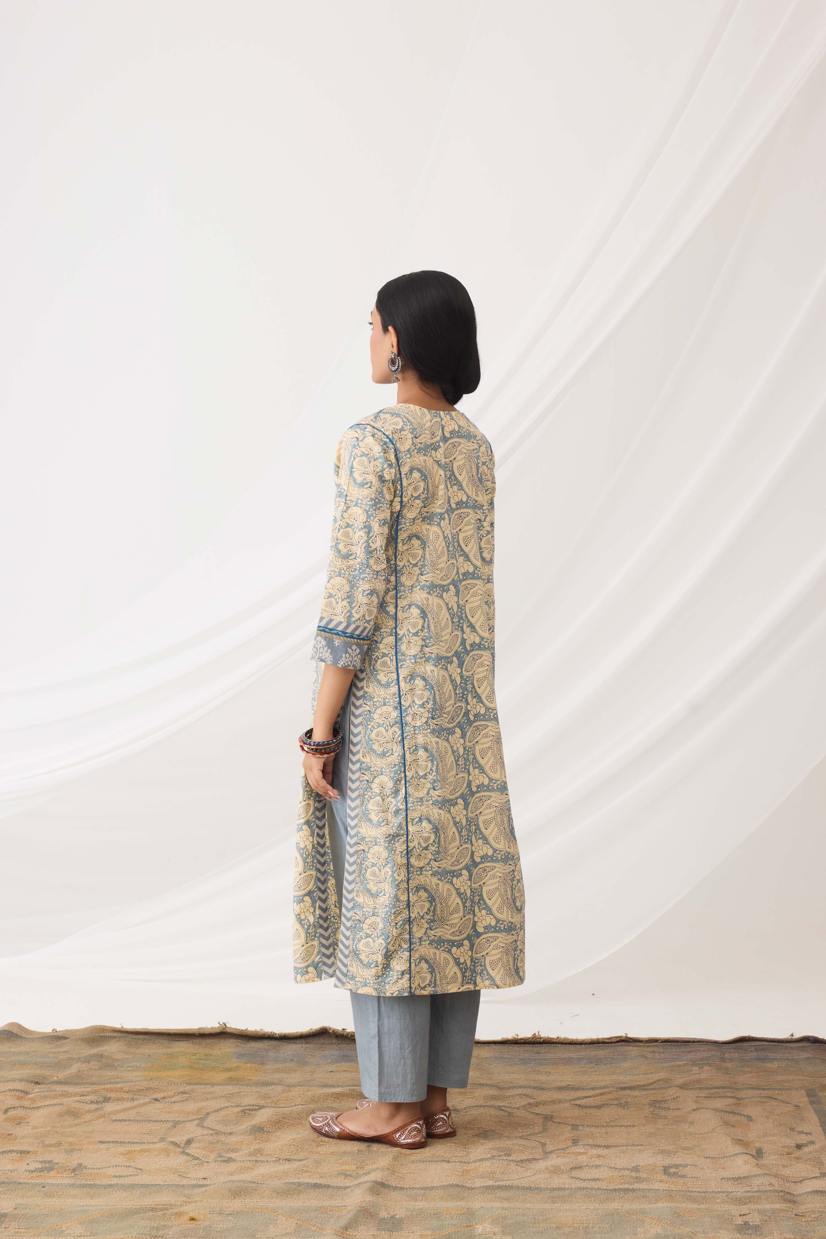 Rozana Kurta Beige Light Blue (9963711562027)
