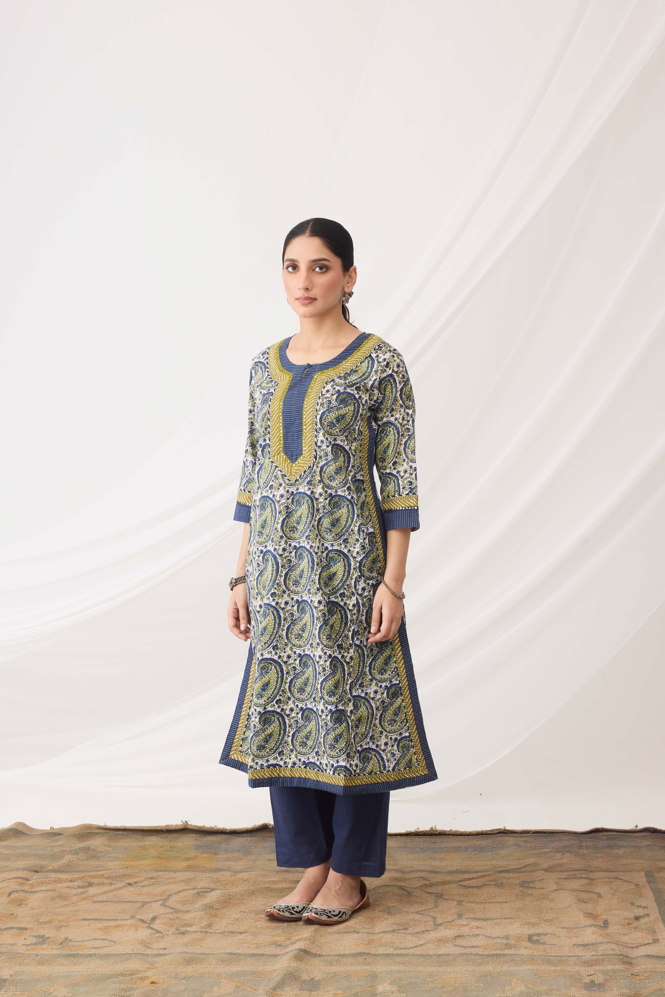 Anu Kurta White Blue (9963988877611)