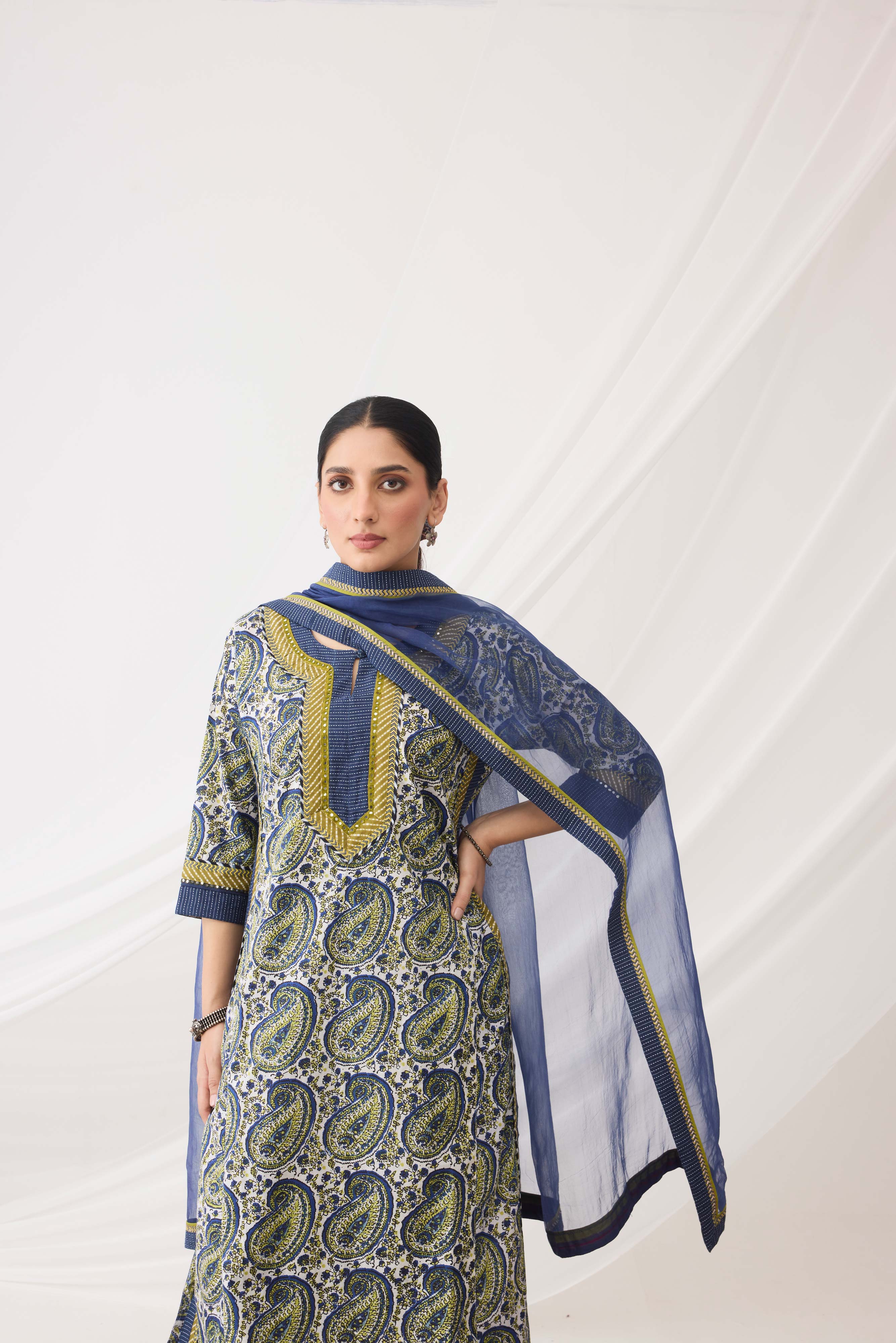 Anu Kurta White Blue (9963988877611)