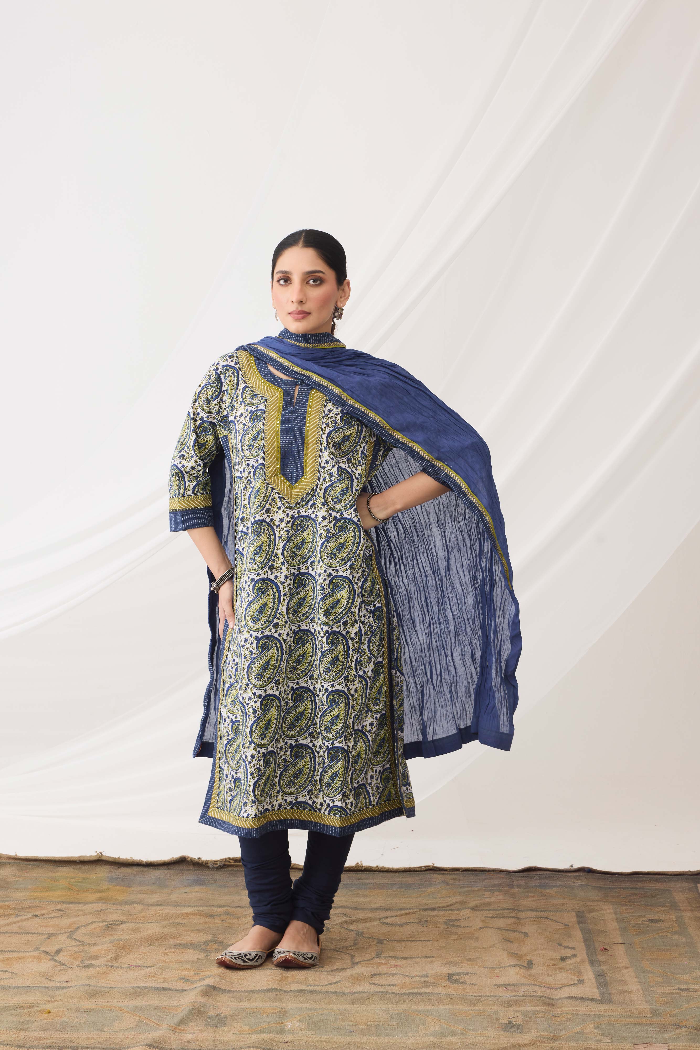 Anu Kurta White Blue (9963988877611)