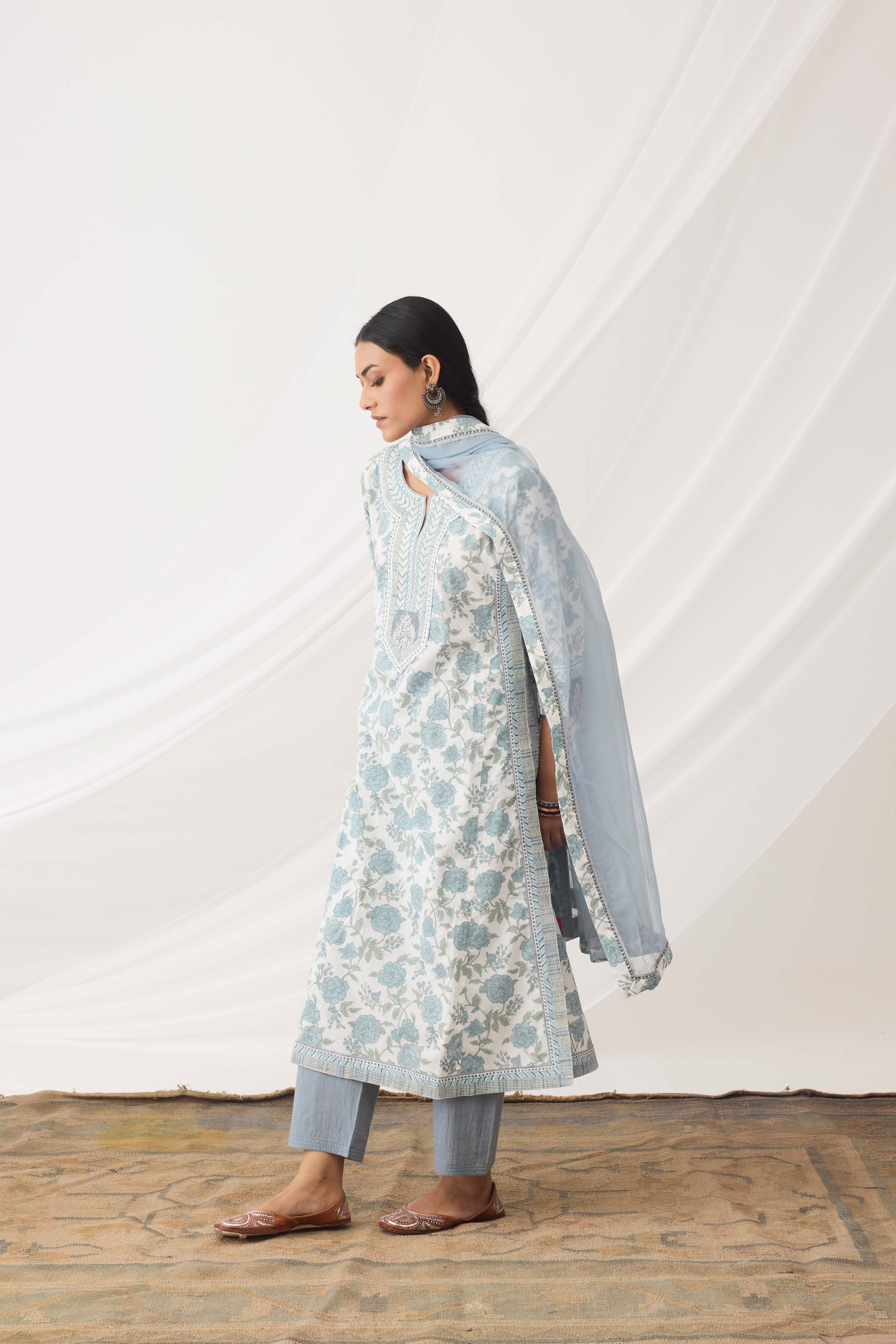 Medh Dupatta Grey (9965374112043)