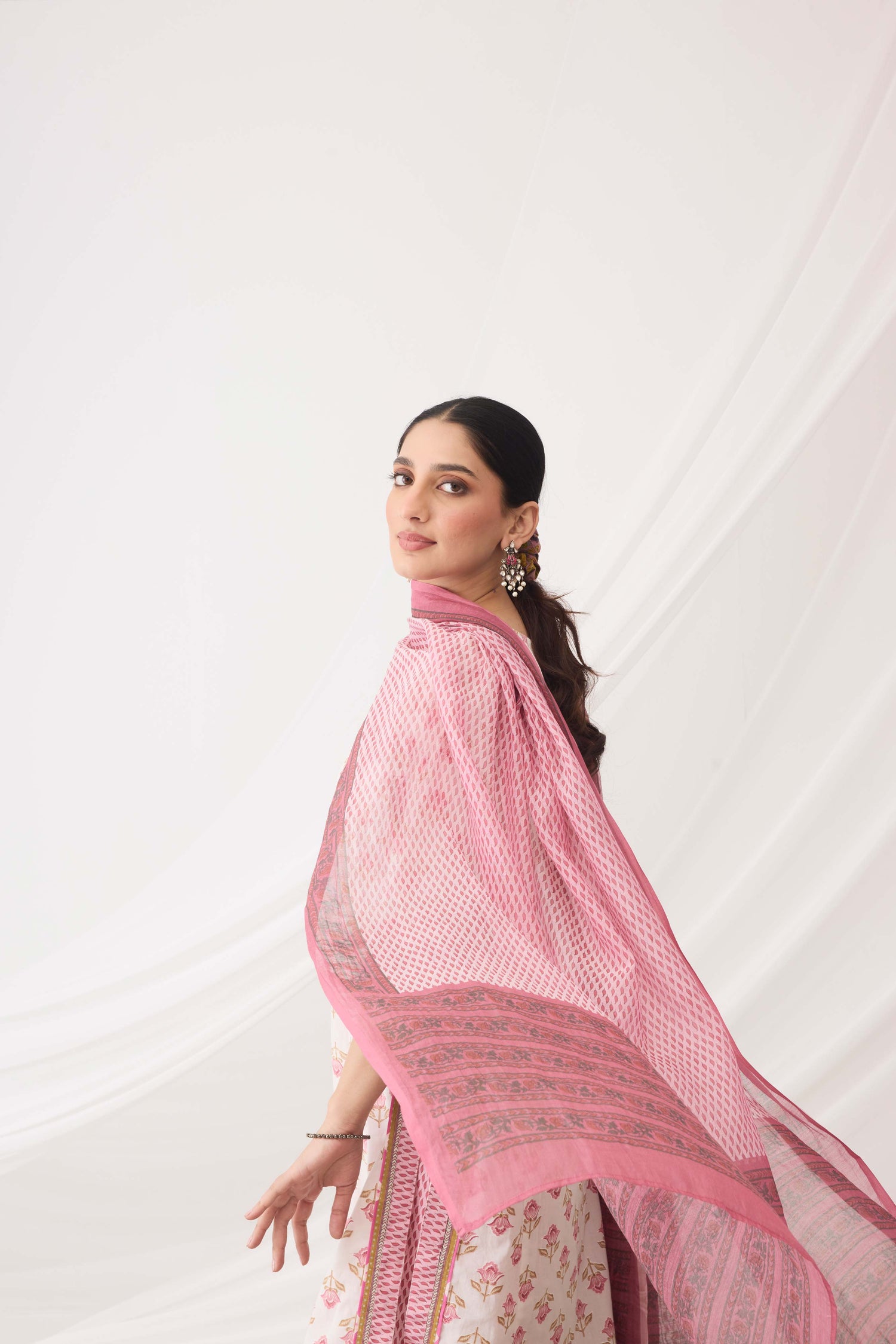 Printed  Dupatta Light Pink (9967430369579)