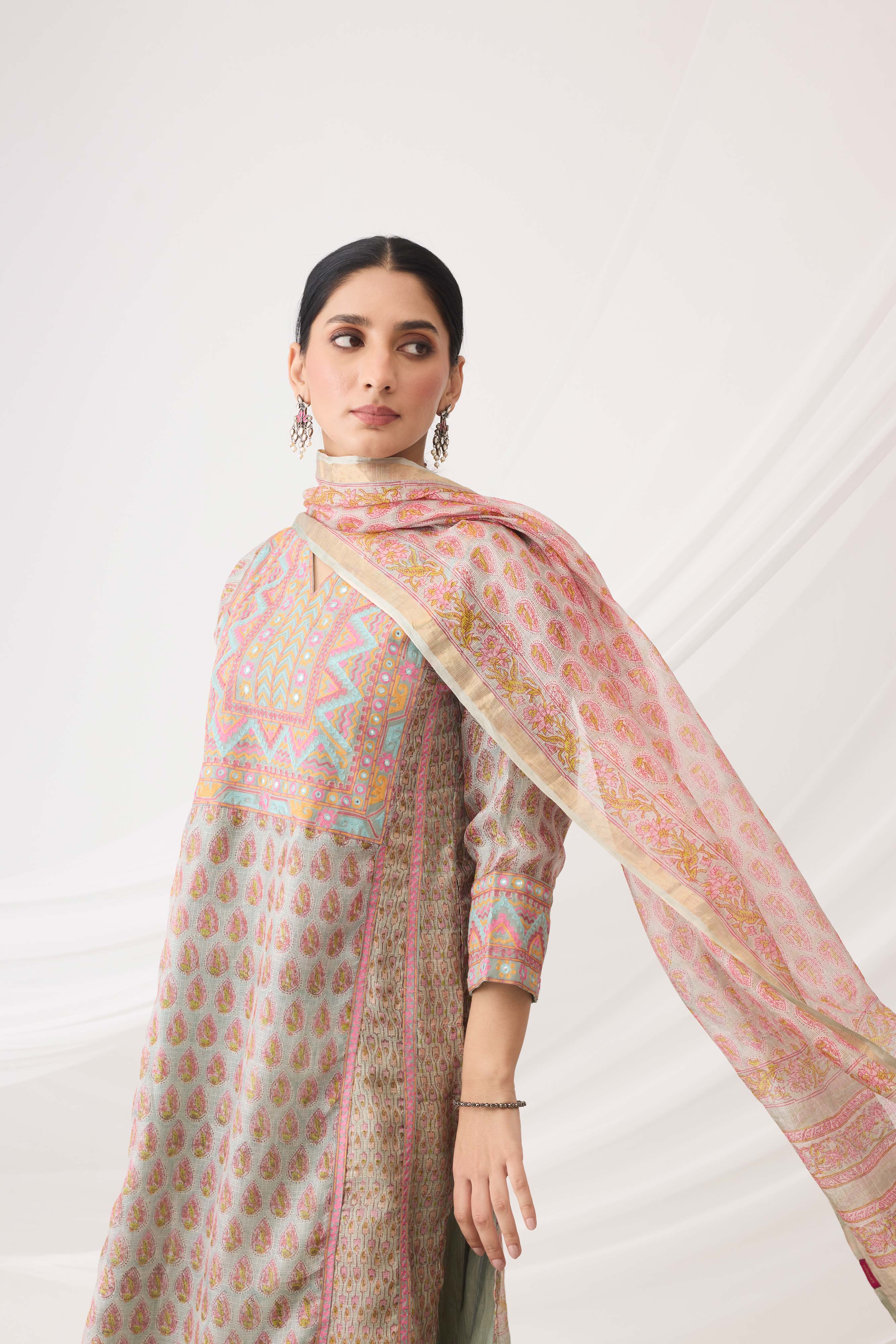 Tulsi Dupatta Turquoise Pink (9963481399595)