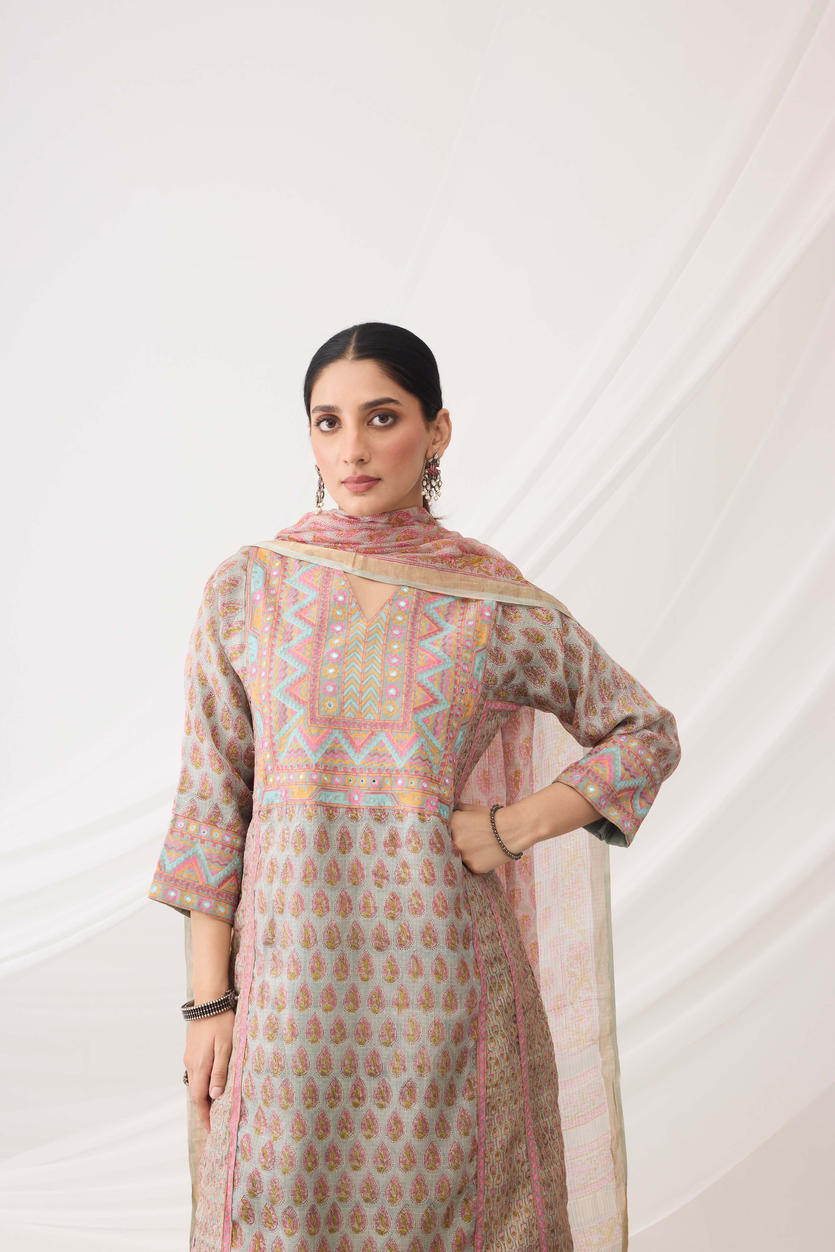 Tulsi Kurta Turquoise Pink (9963479531819)