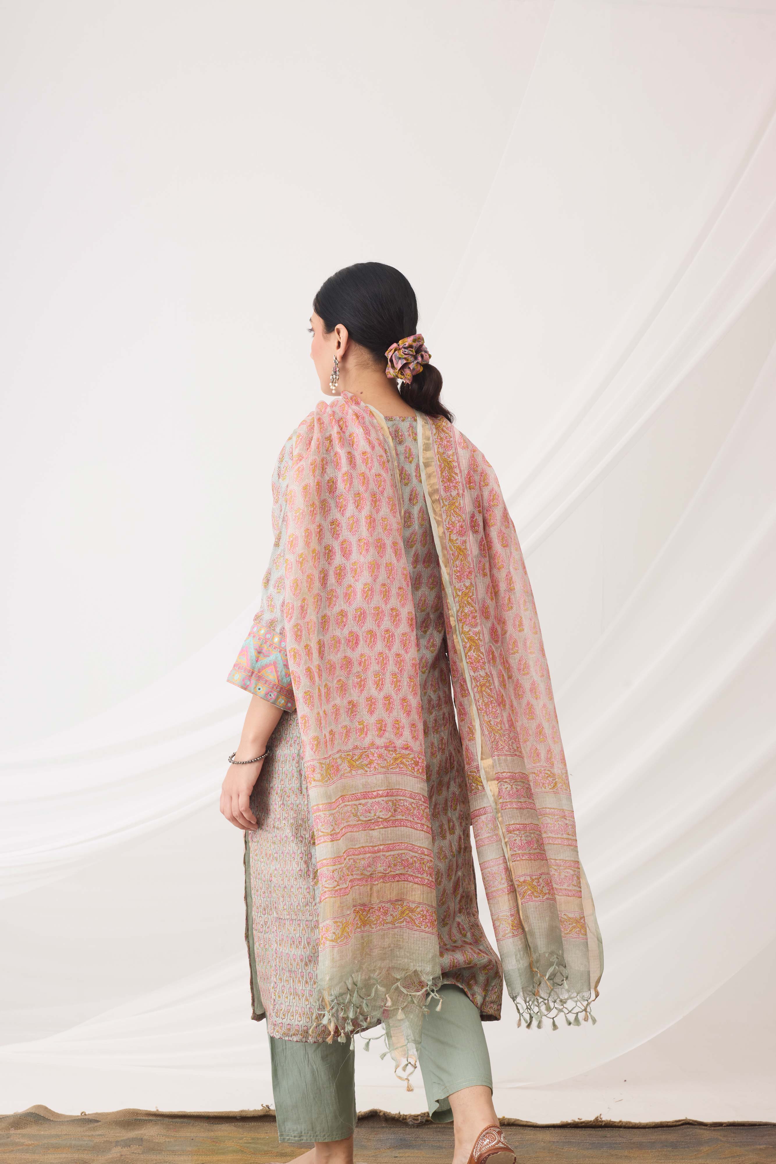 Tulsi Dupatta Turquoise Pink (9963481399595)