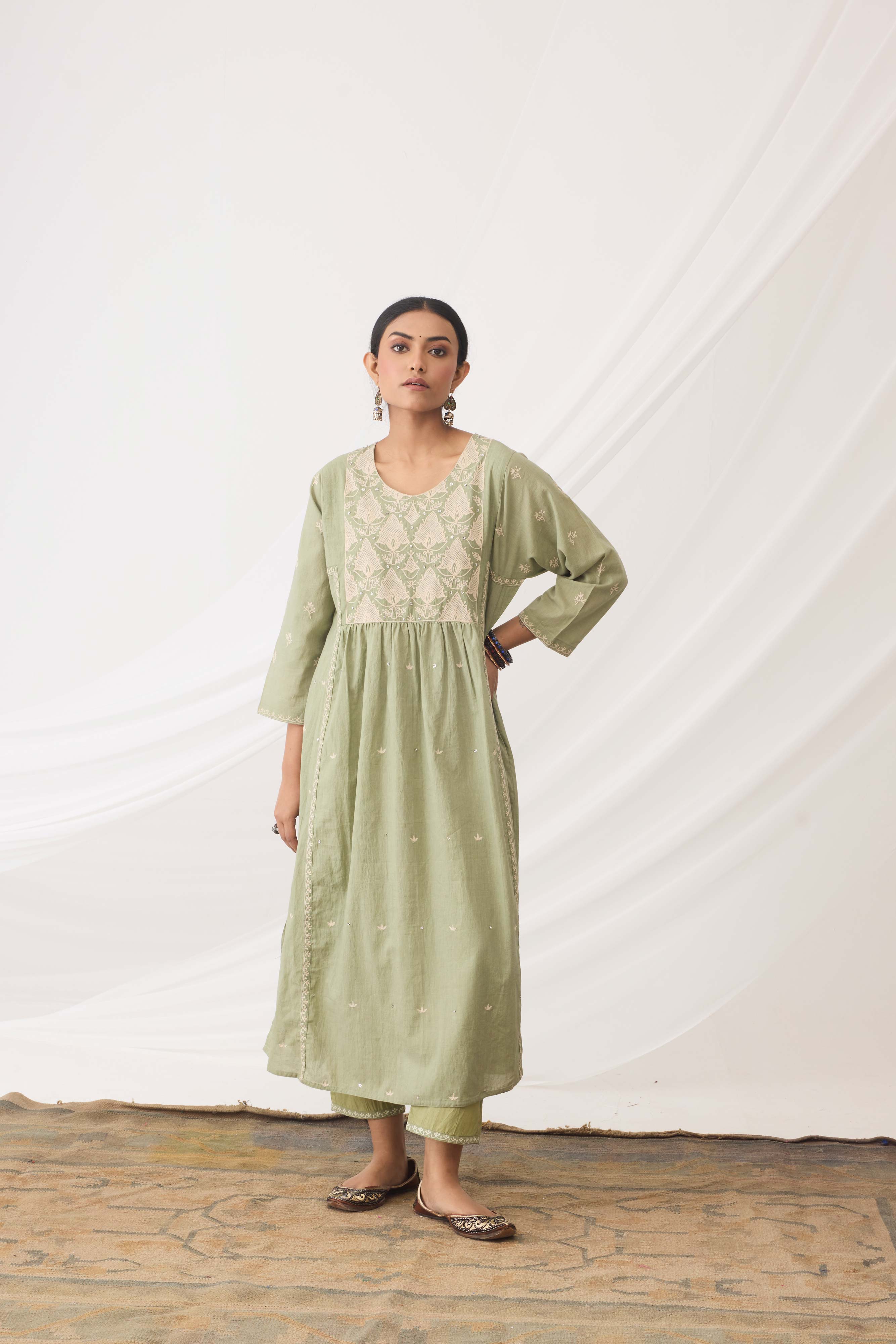 Meera Kurta Pista Green (9963482906923)