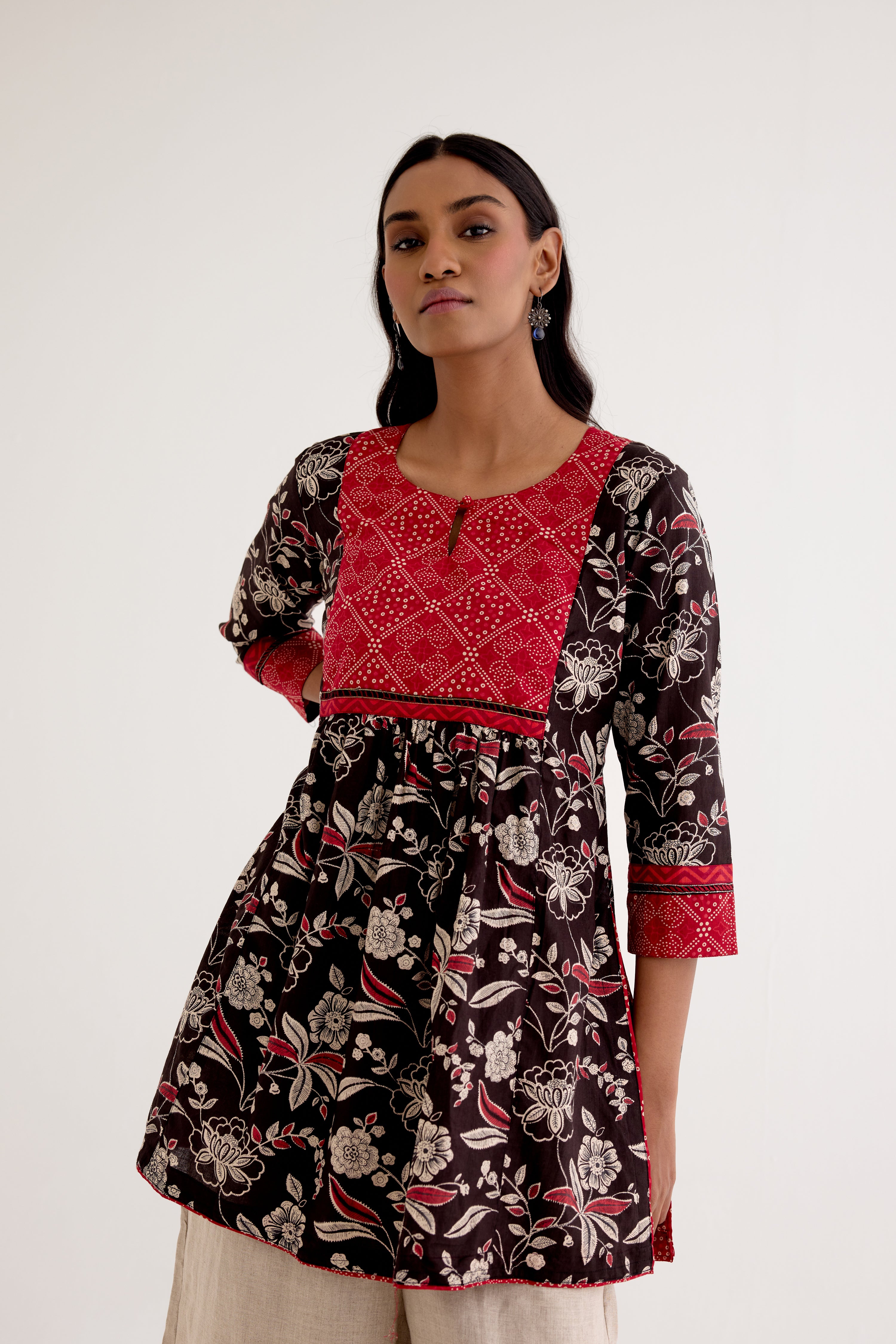 Banjara Kurti Black Off White (10040283365675)