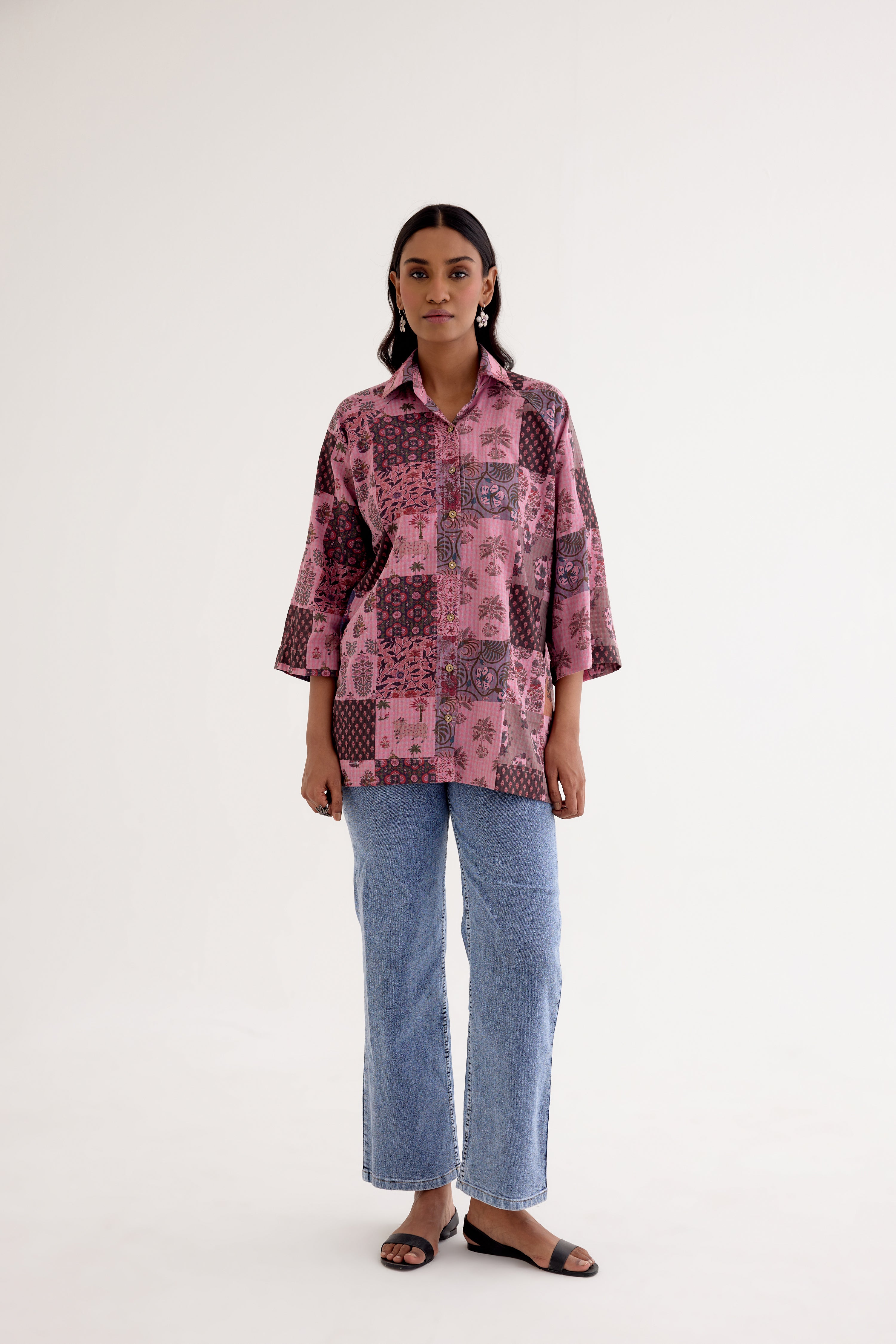 Lia Shirt Pink Check (10040277172523)