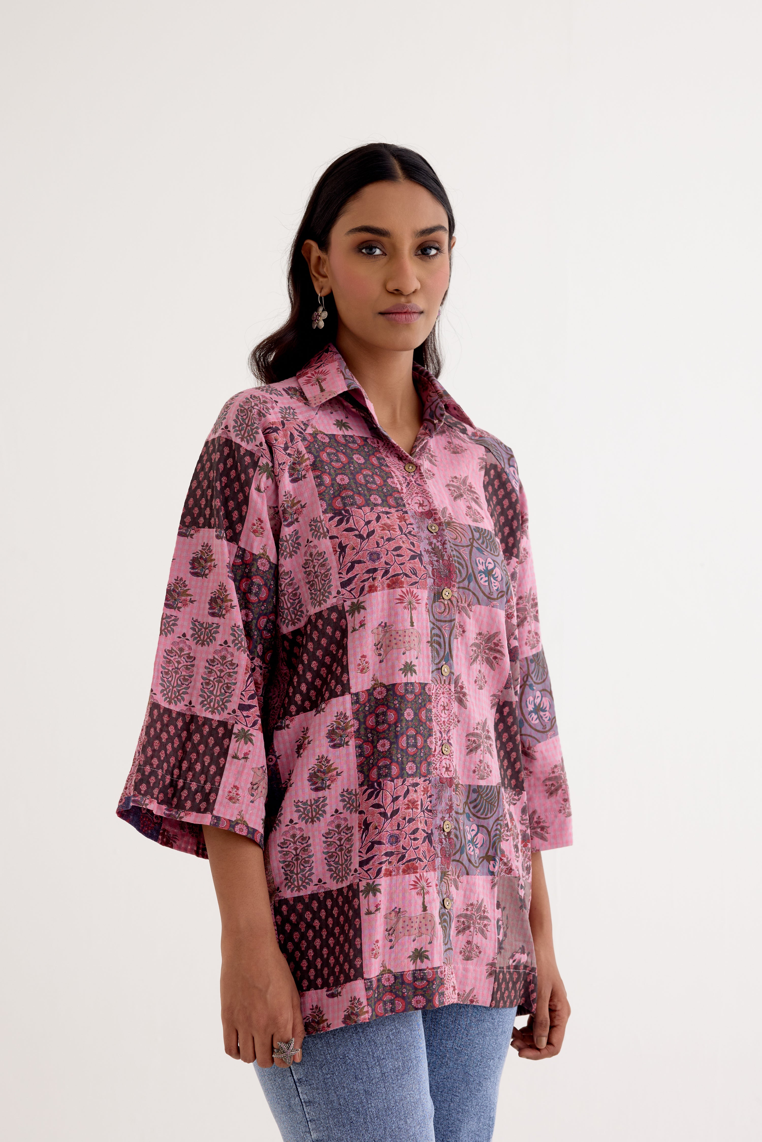 Lia Shirt Pink Check (10040277172523)