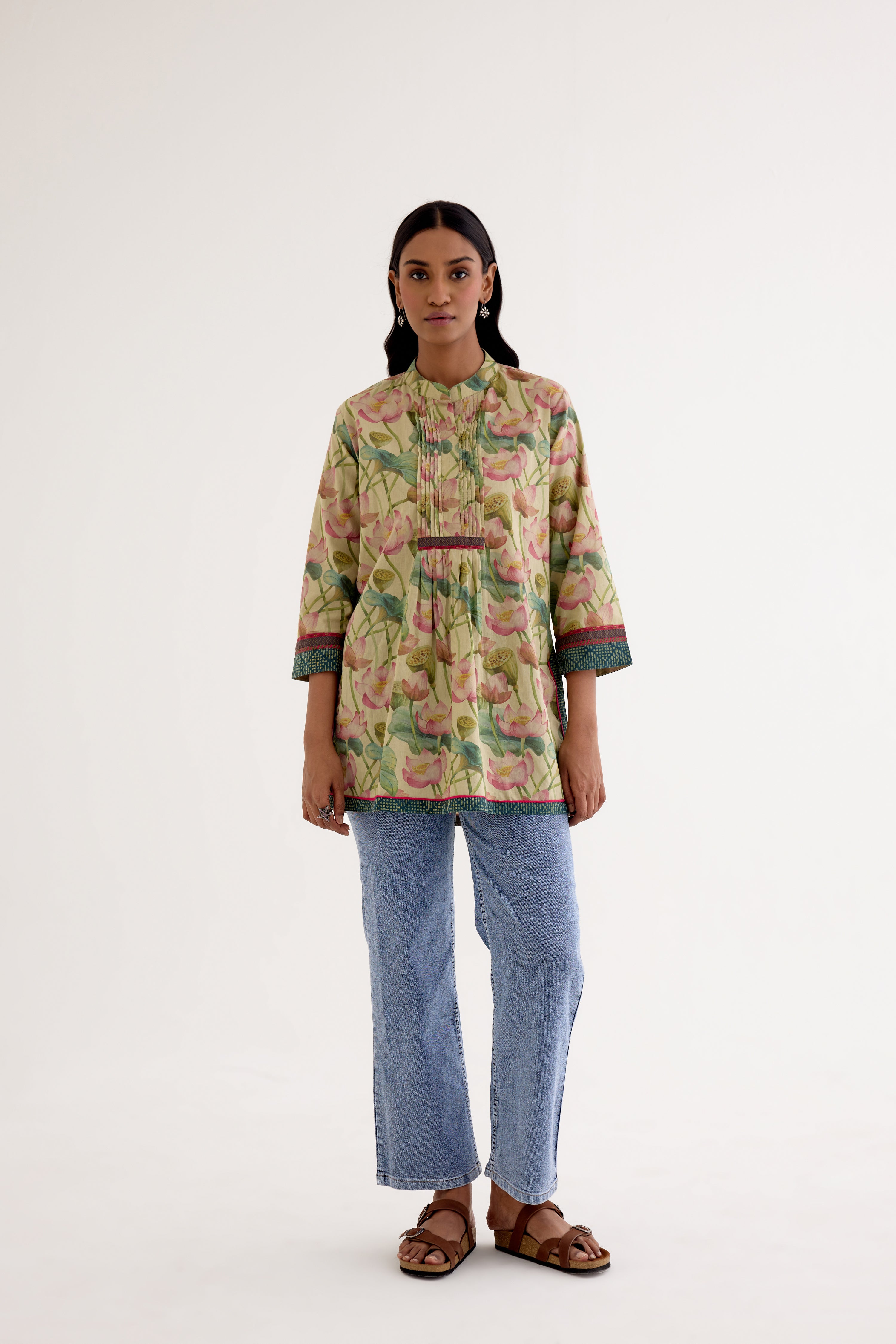 Rozana Ajrakh Kurti Blue (10049787986219)