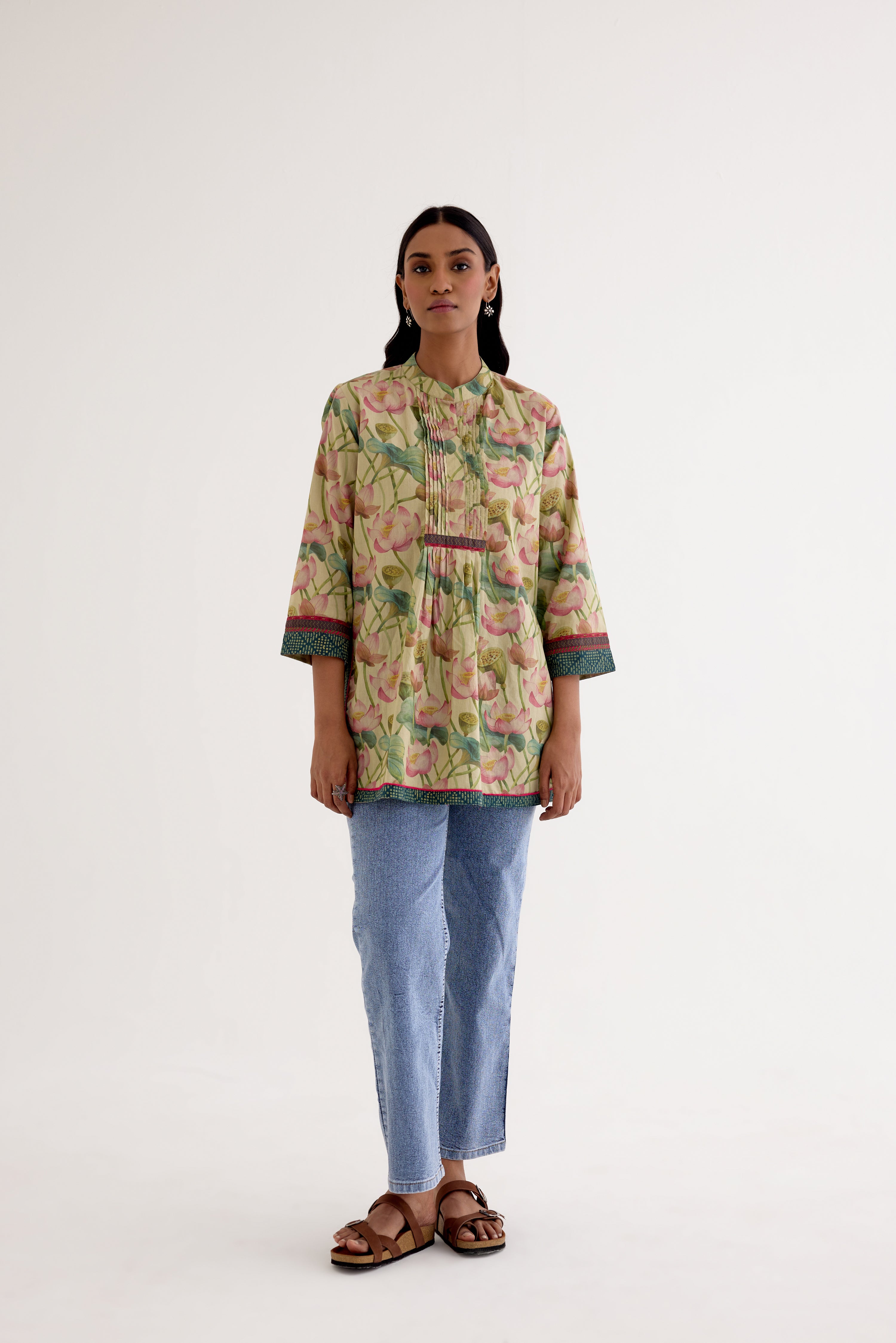 Rozana Ajrakh Kurti Blue (10049787986219)