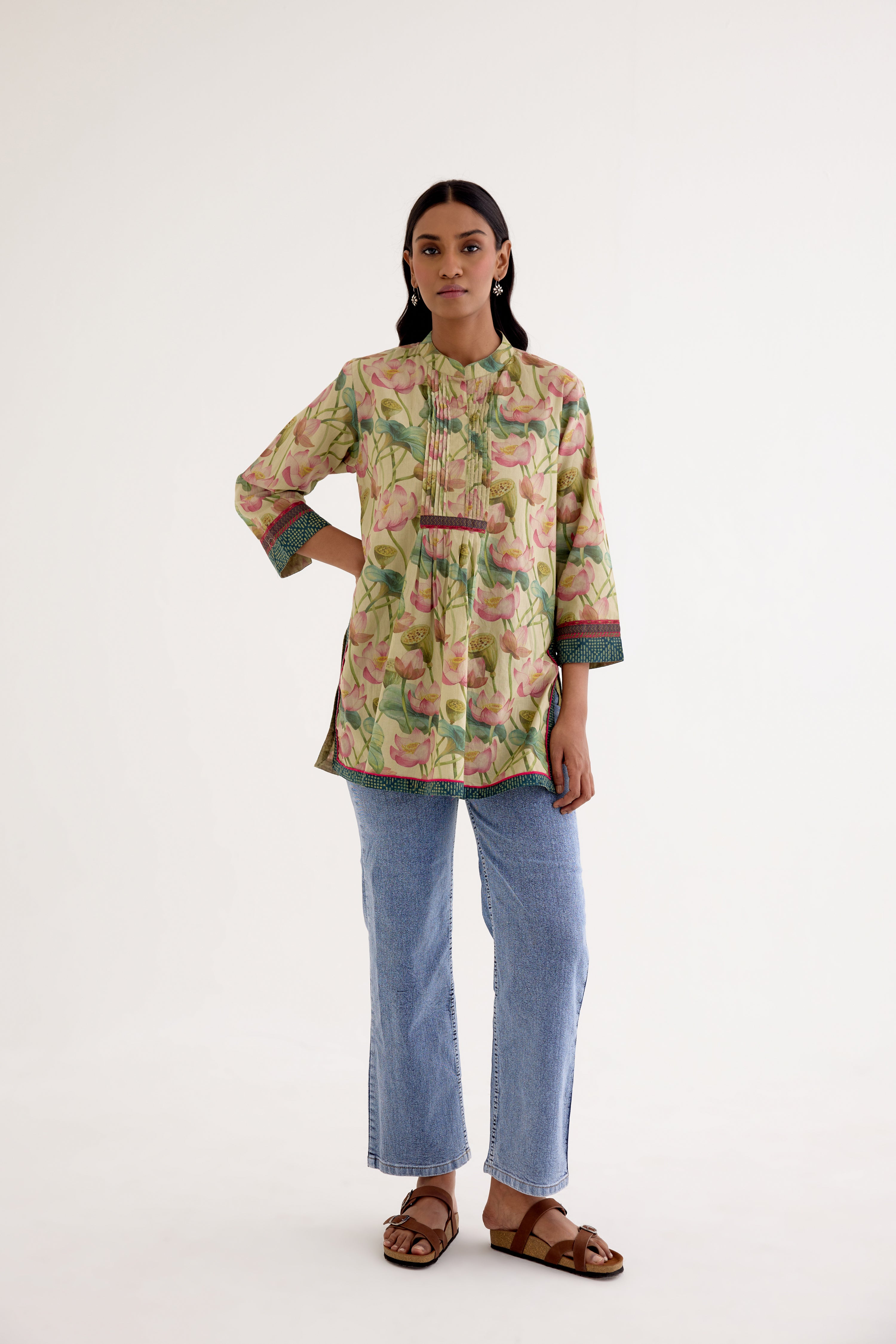 Rozana Ajrakh Kurti Blue (10049787986219)