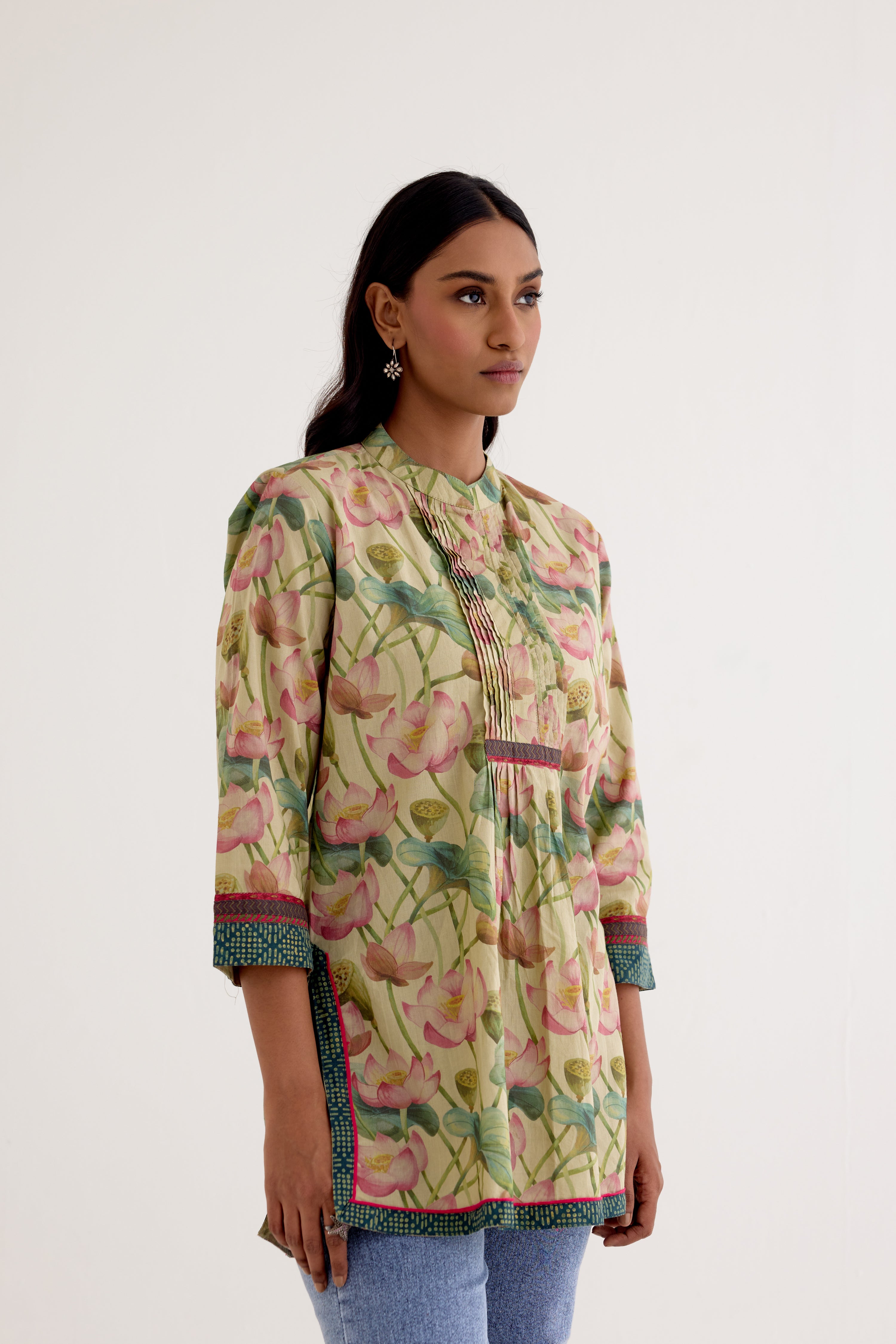 Rozana Ajrakh Kurti Blue (10049787986219)